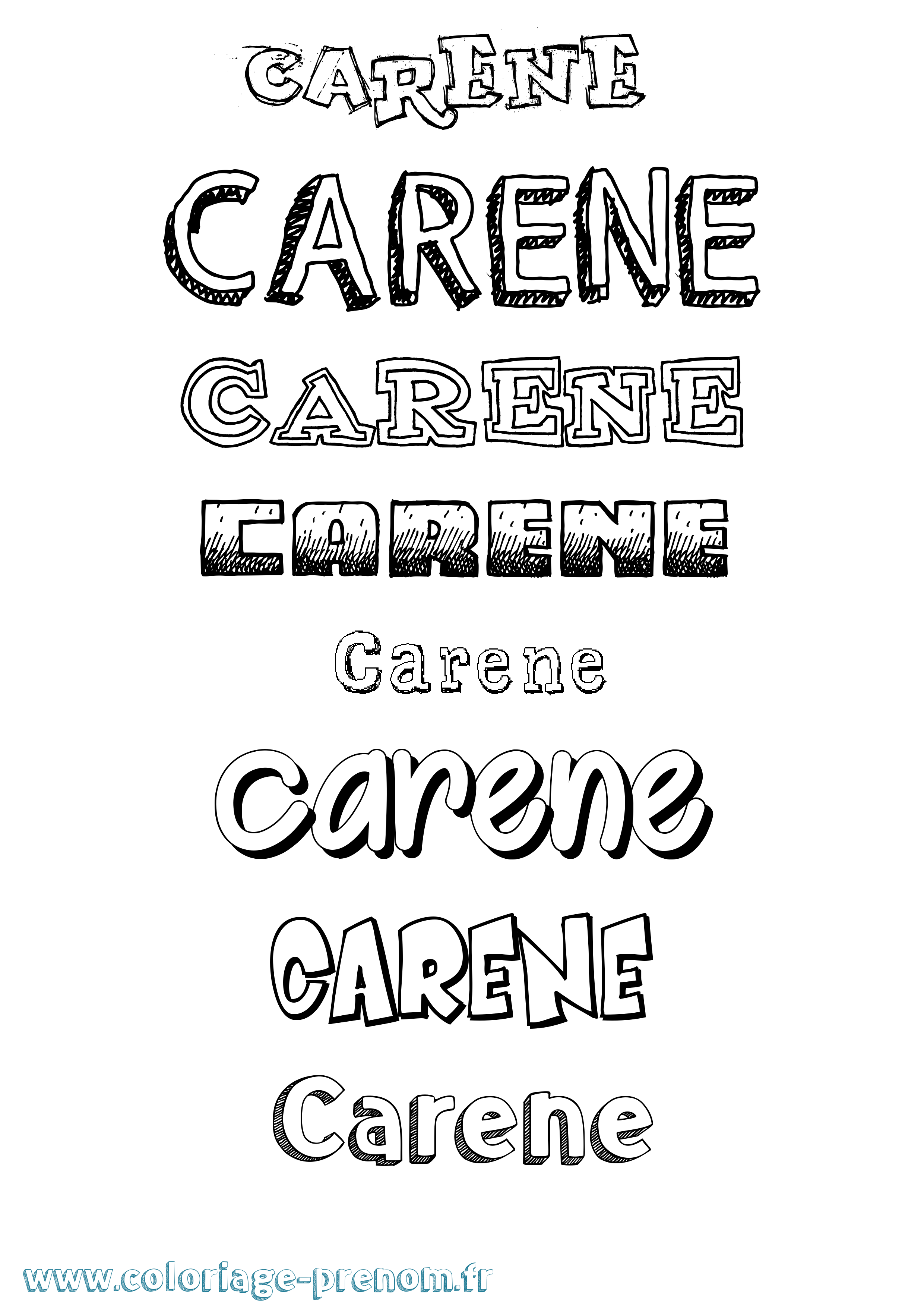 Coloriage Carene Dessiné Coloriage prénom Carene Dessiné