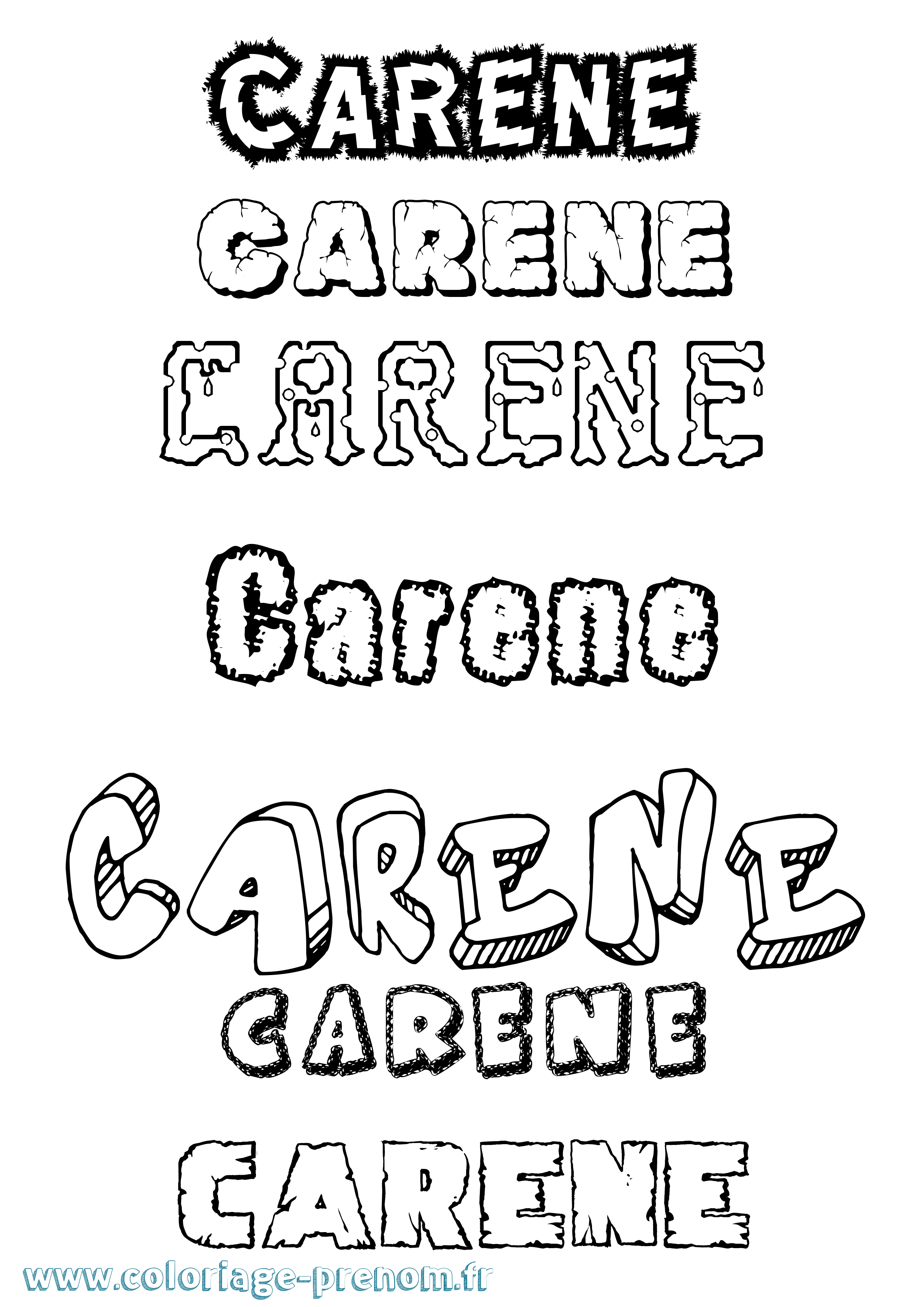 Coloriage Carene Destructuré Coloriage prénom Carene Destructuré