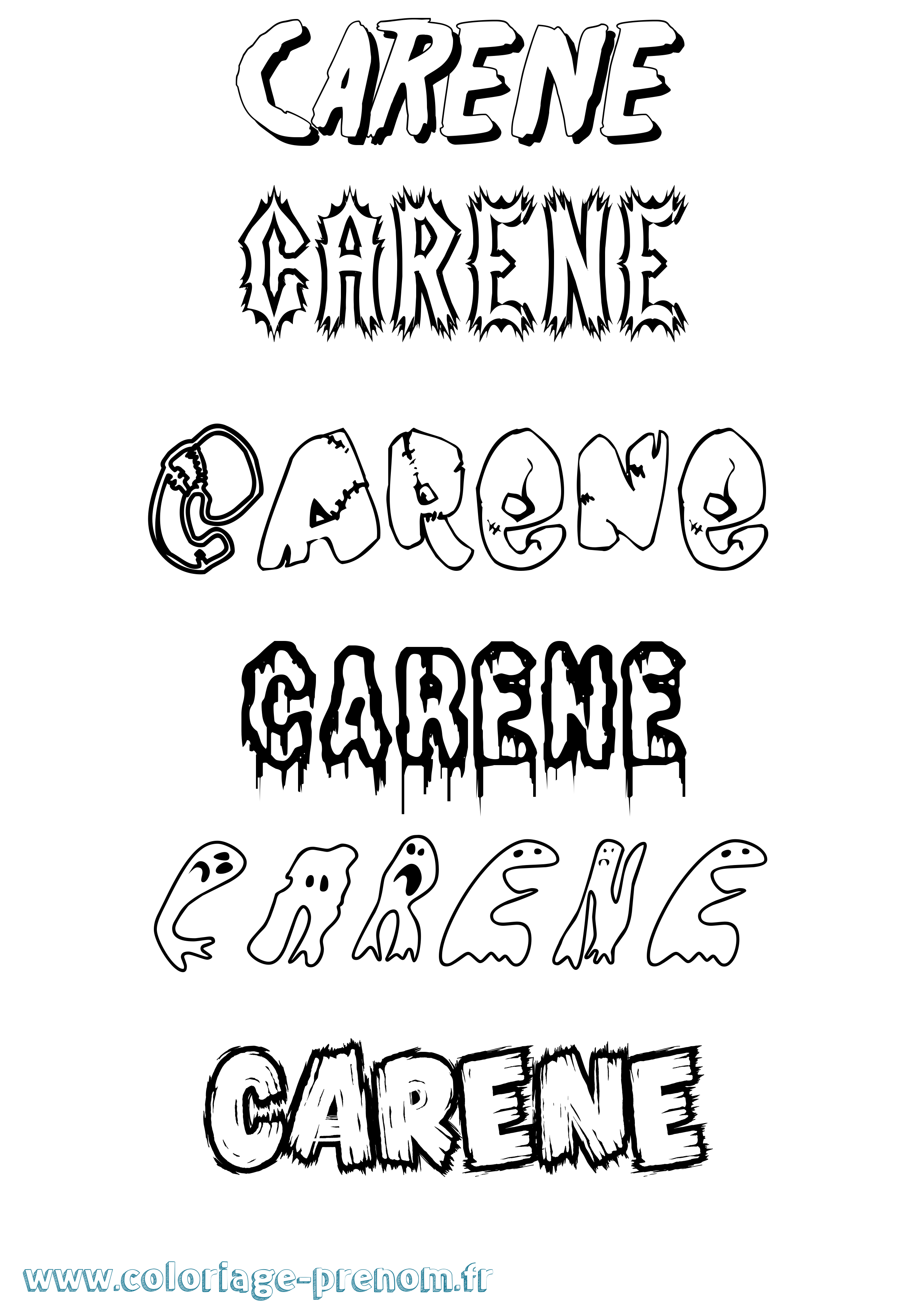 Coloriage Carene Frisson Coloriage prénom Carene Frisson