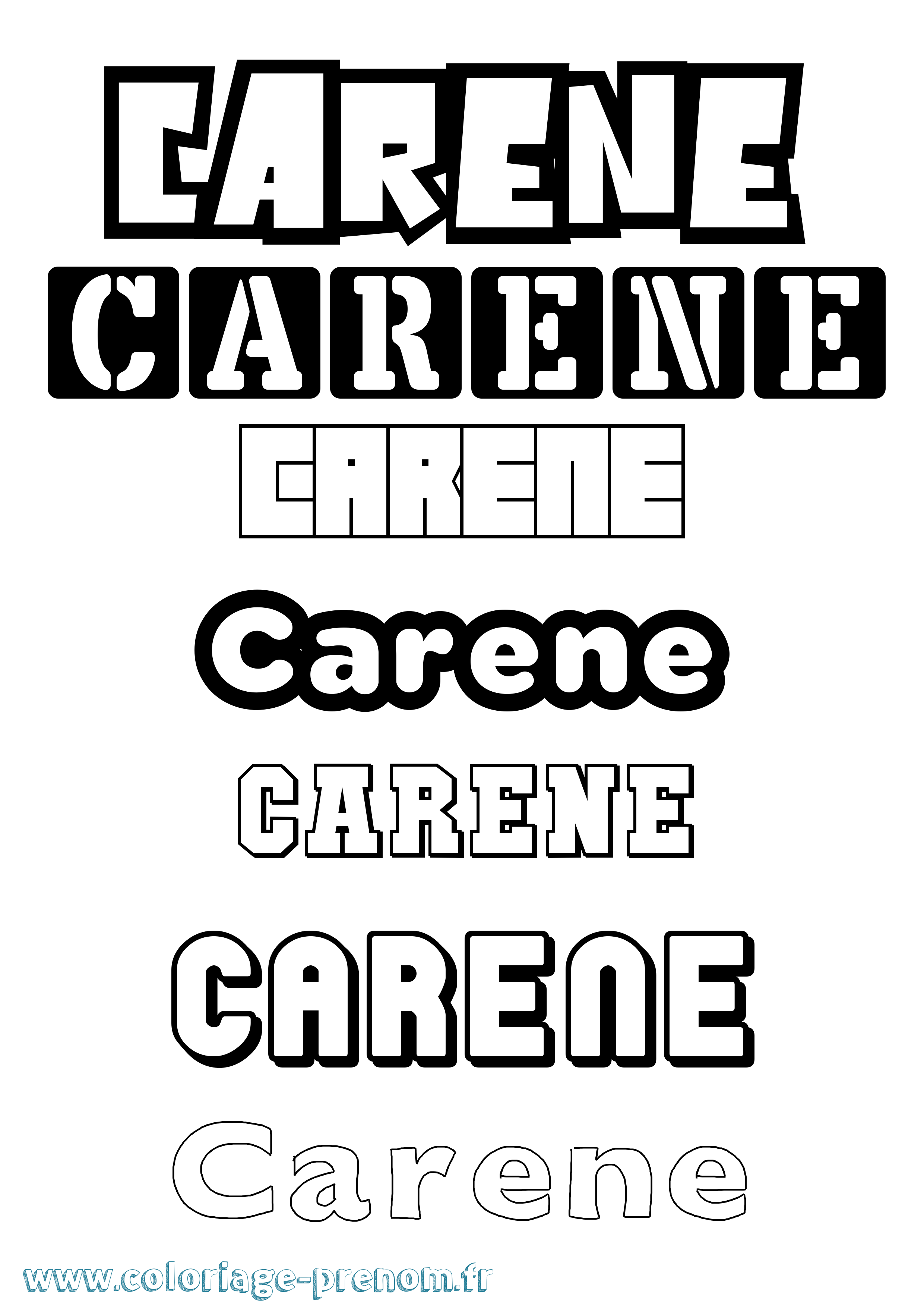 Coloriage Carene Simple Coloriage prénom Carene Simple