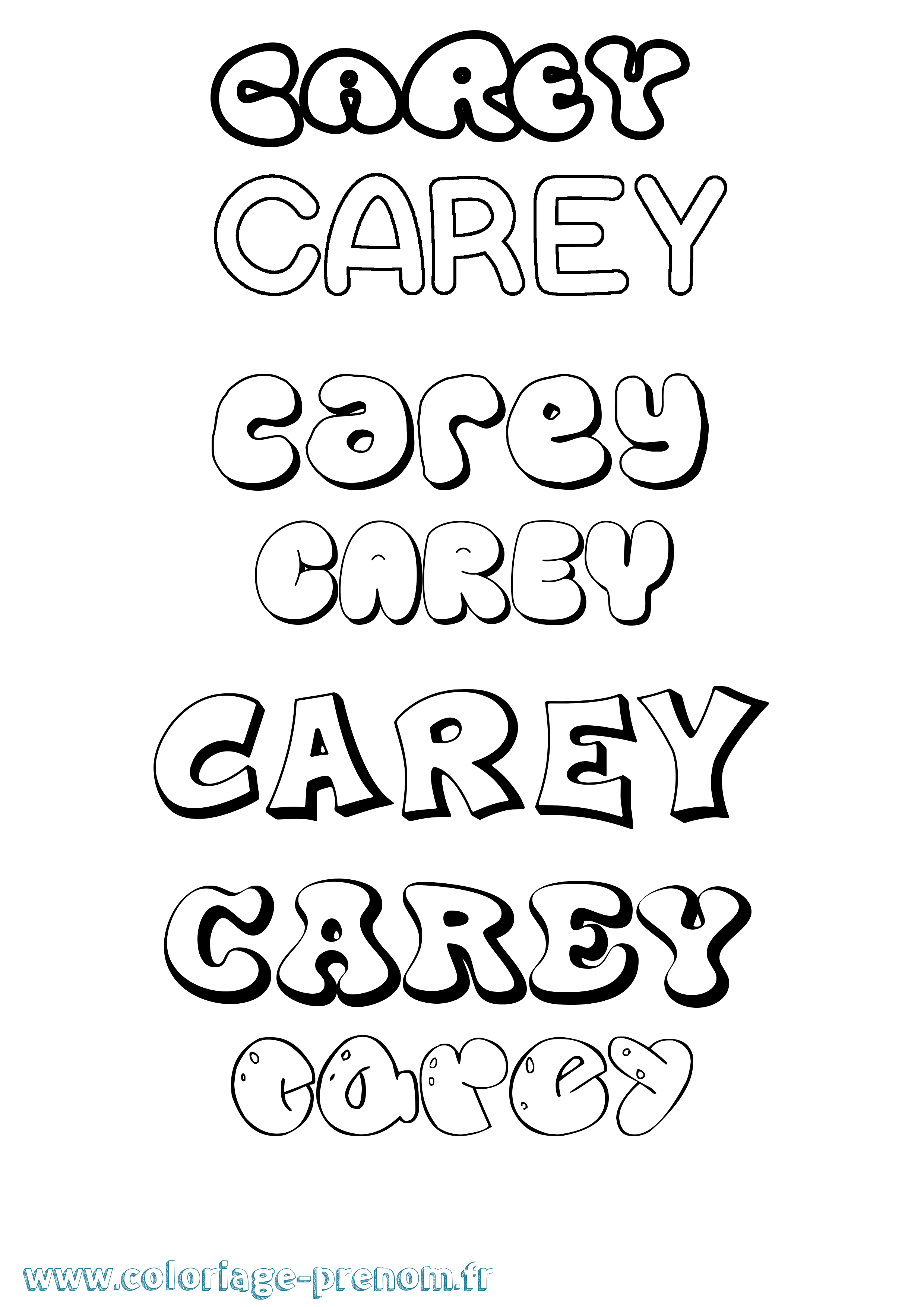 Coloriage prénom Carey Bubble