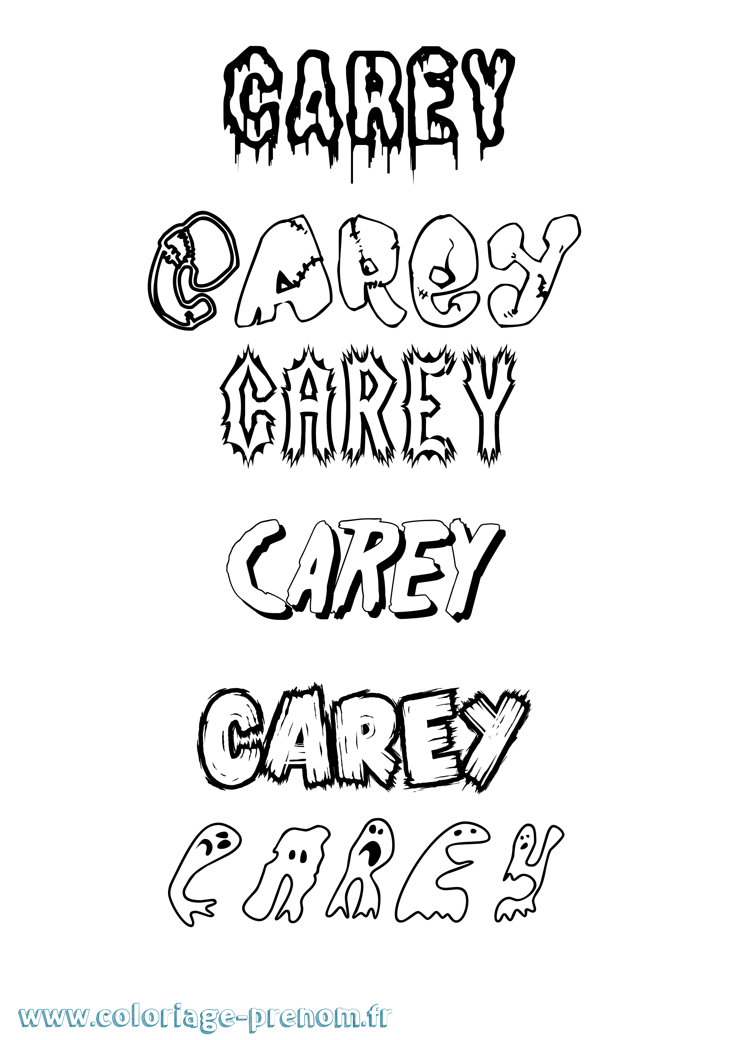 Coloriage prénom Carey Frisson