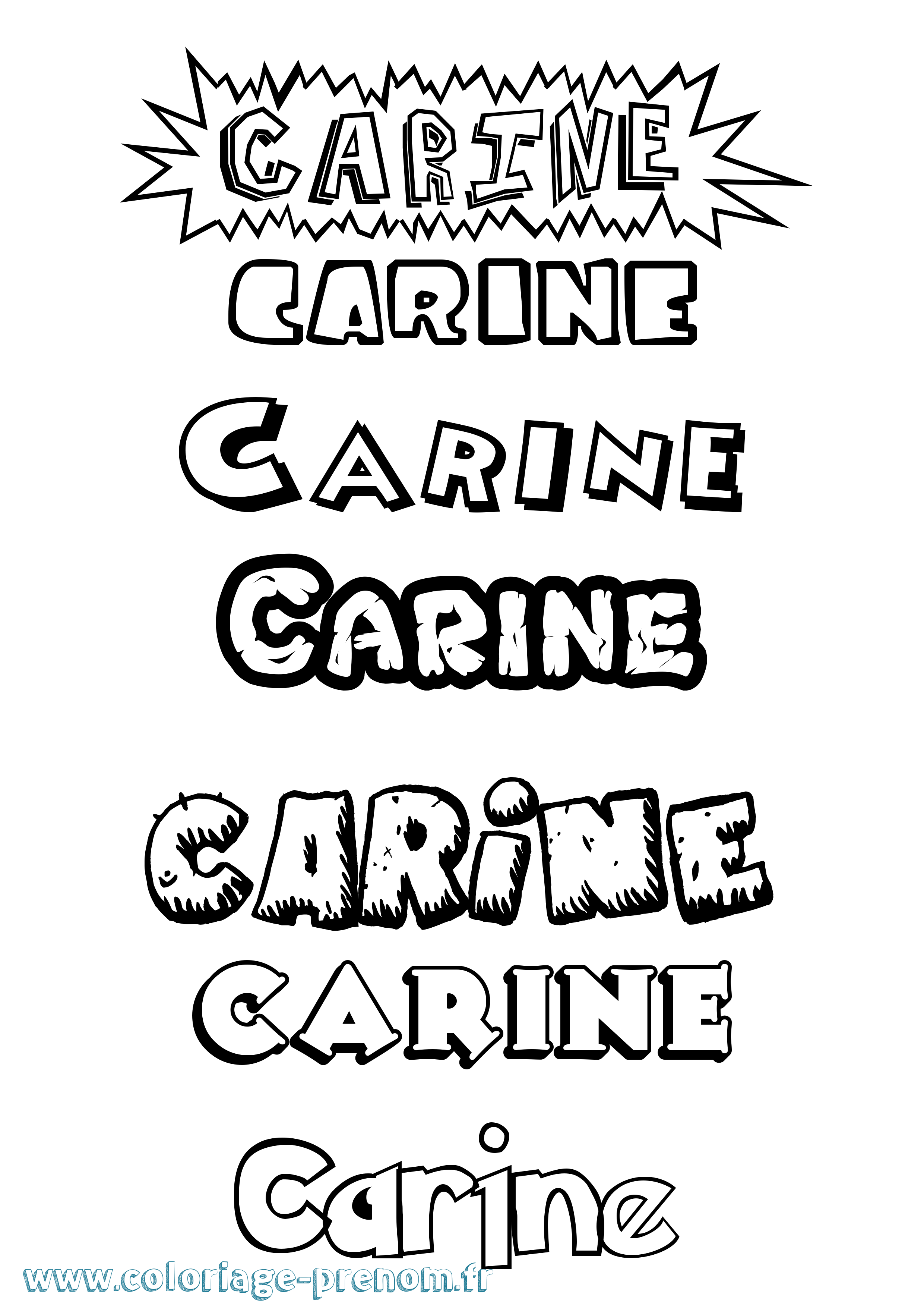 Coloriage prénom Carine Dessin Animé