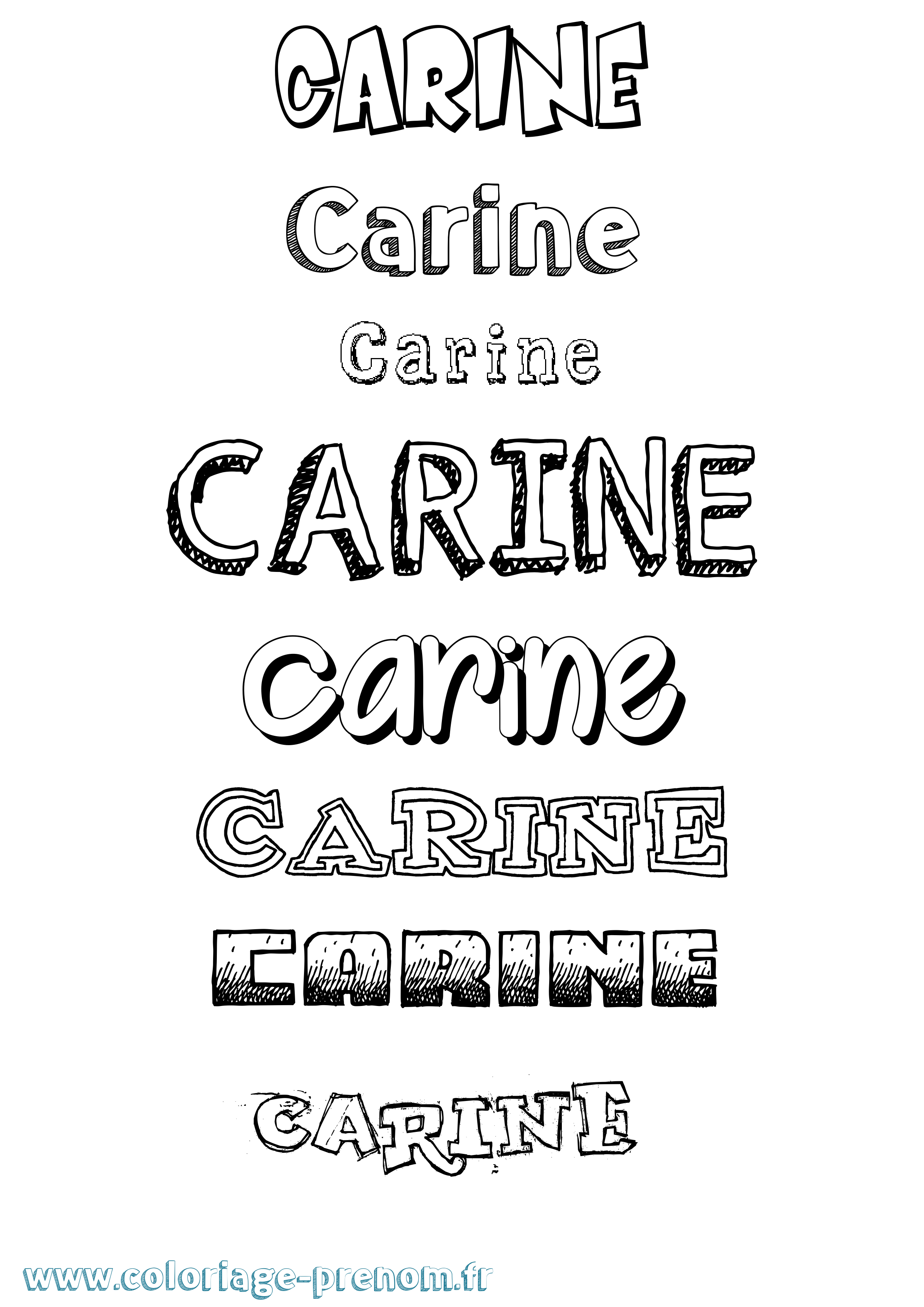 Coloriage prénom Carine