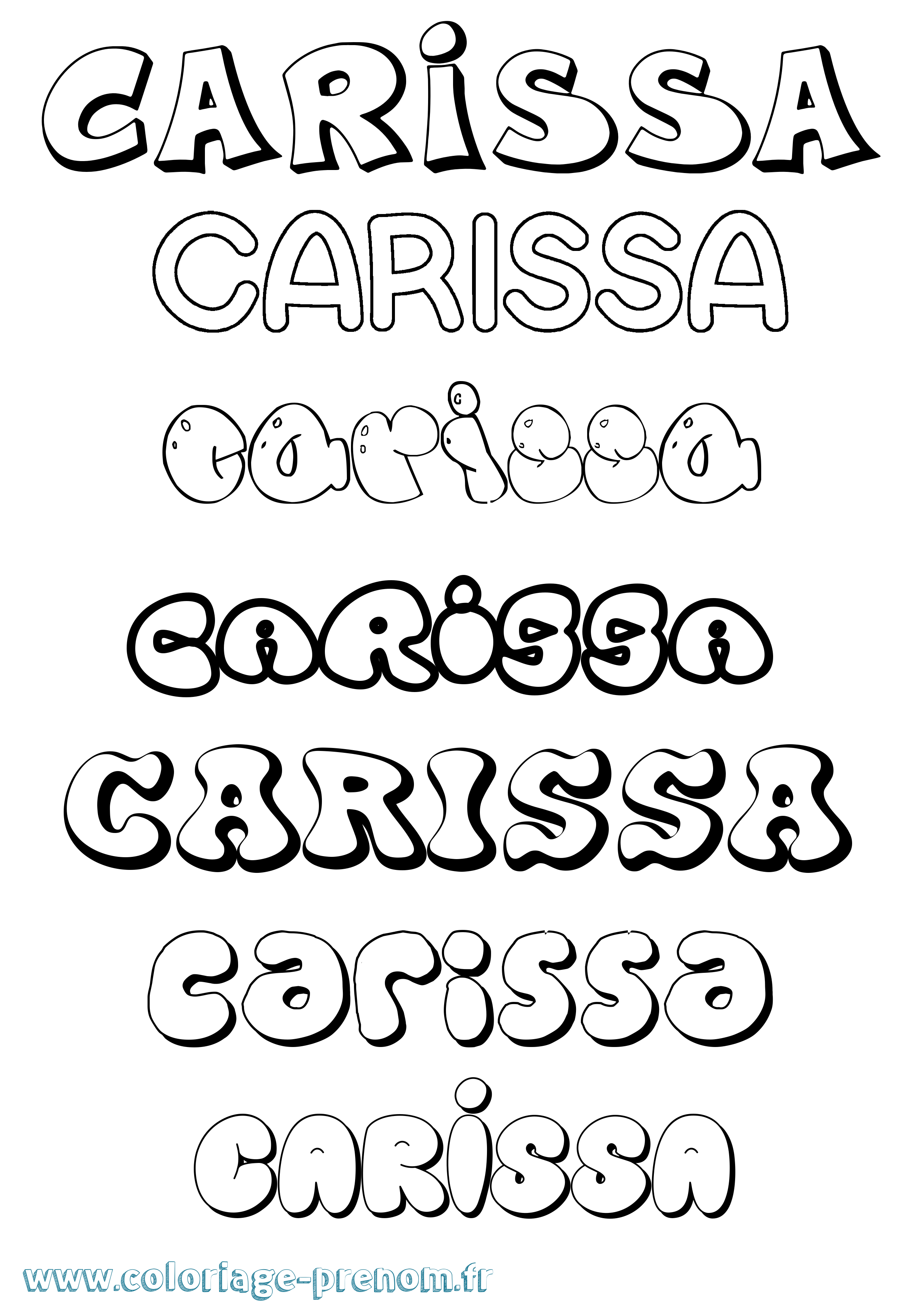 Coloriage prénom Carissa Bubble