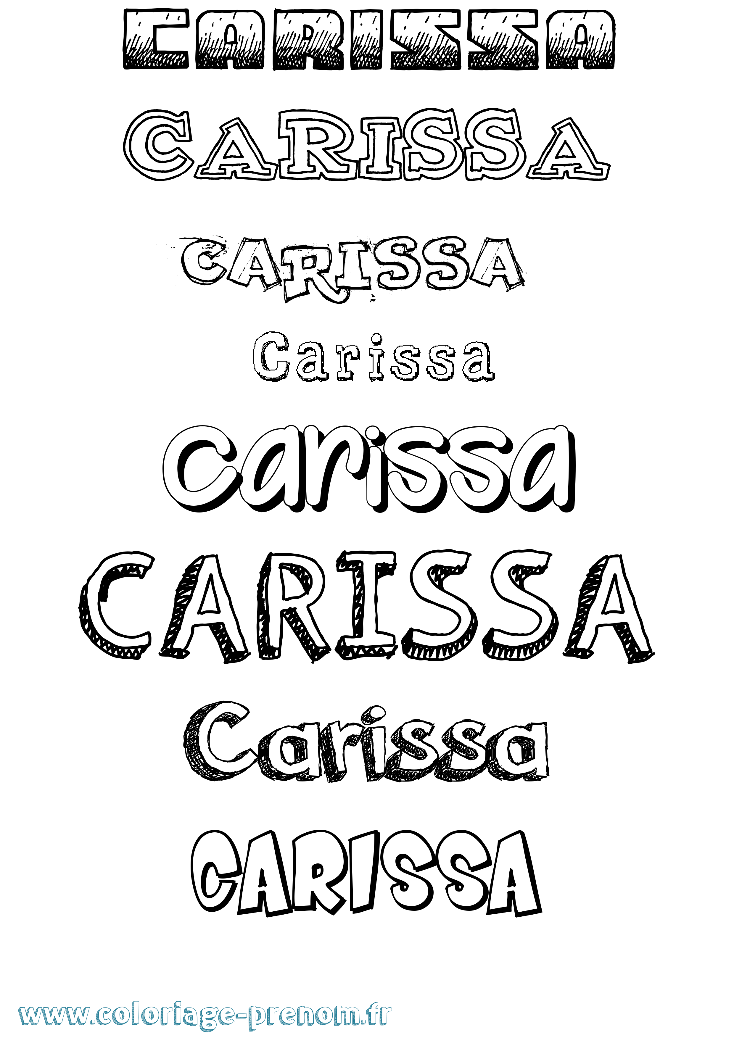 Coloriage prénom Carissa Dessiné