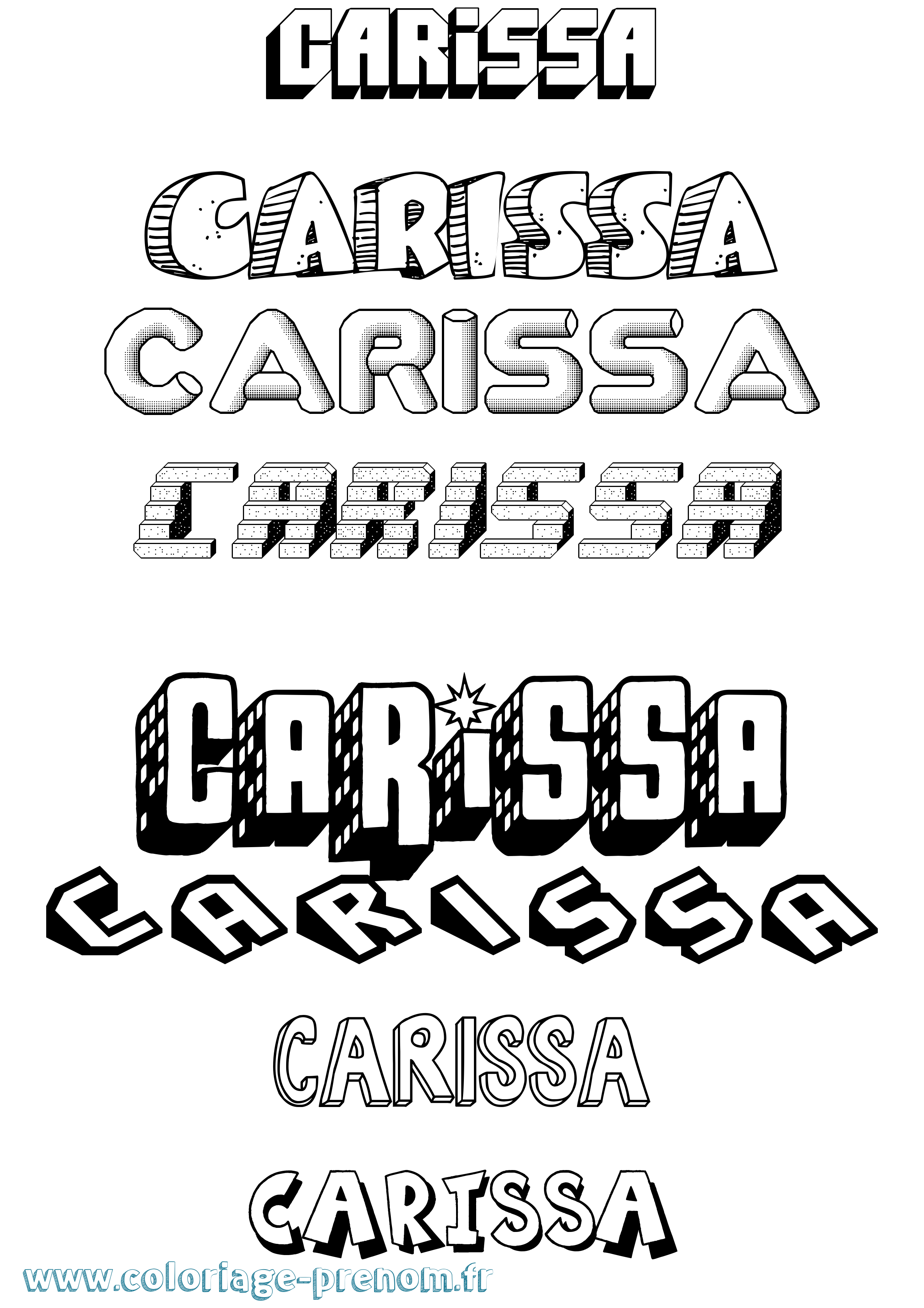 Coloriage prénom Carissa Effet 3D