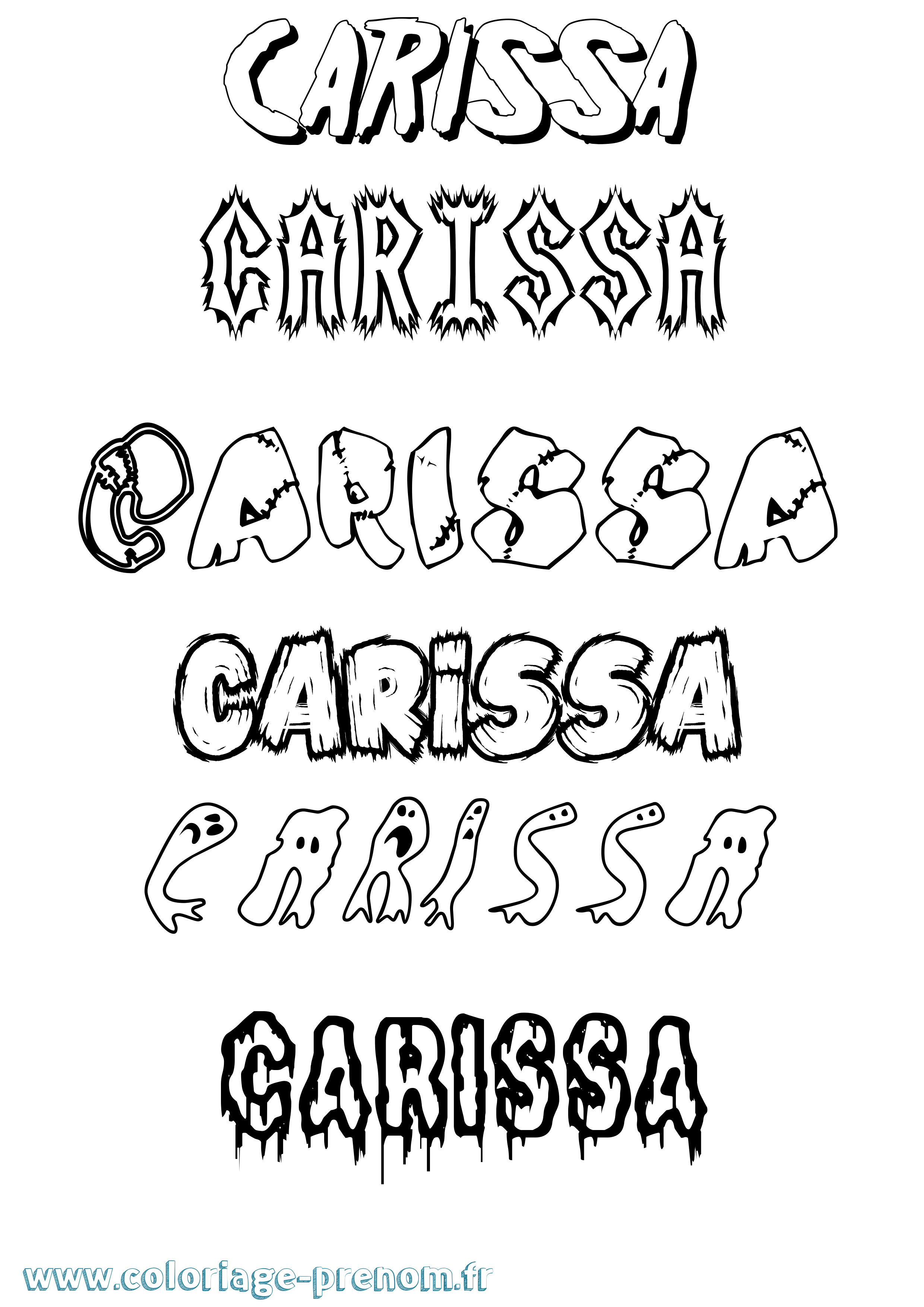 Coloriage prénom Carissa Frisson