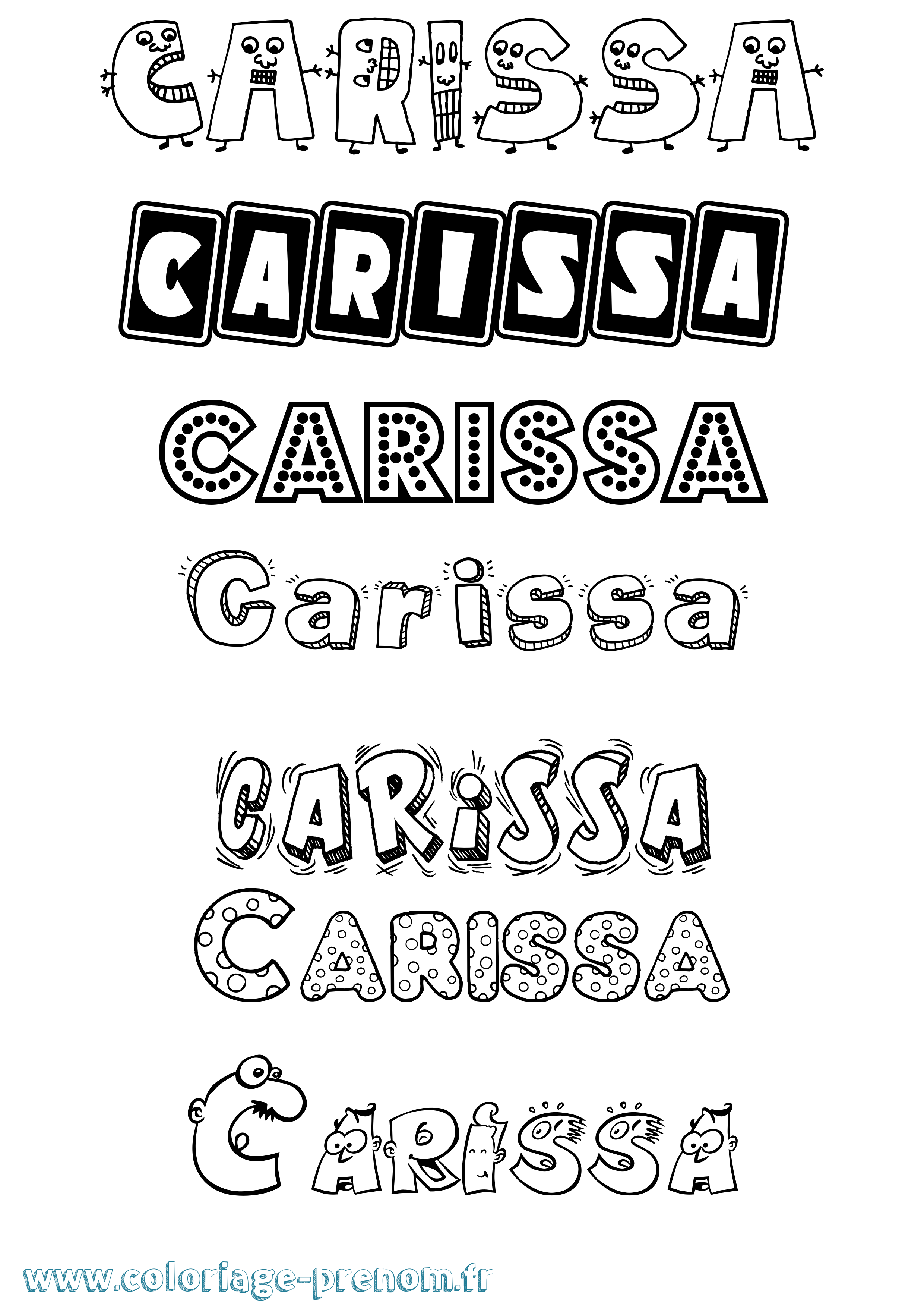Coloriage prénom Carissa Fun