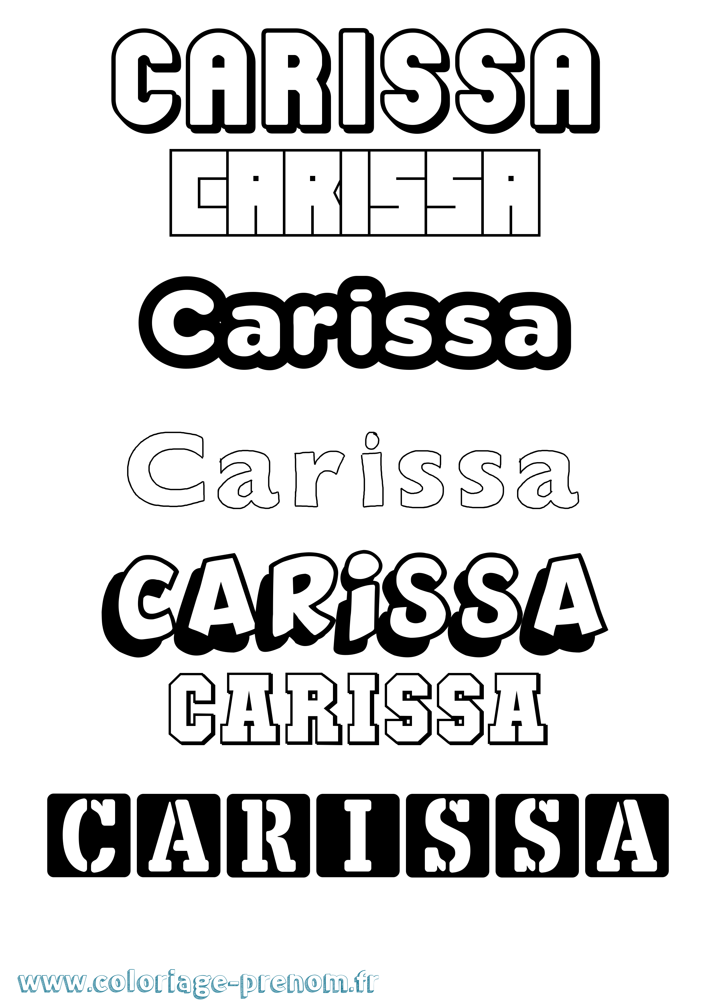Coloriage prénom Carissa Simple