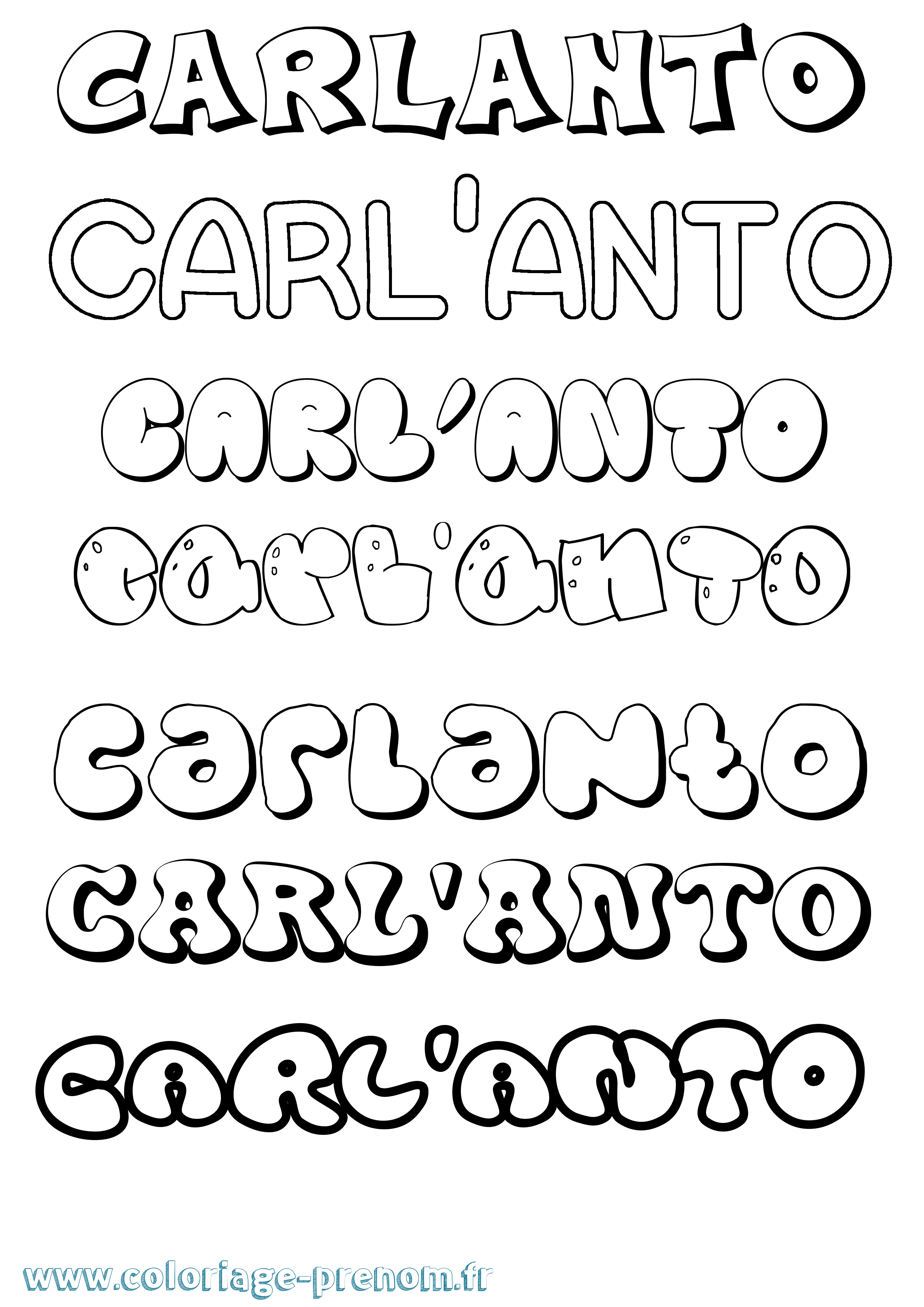 Coloriage prénom Carl'Anto Bubble