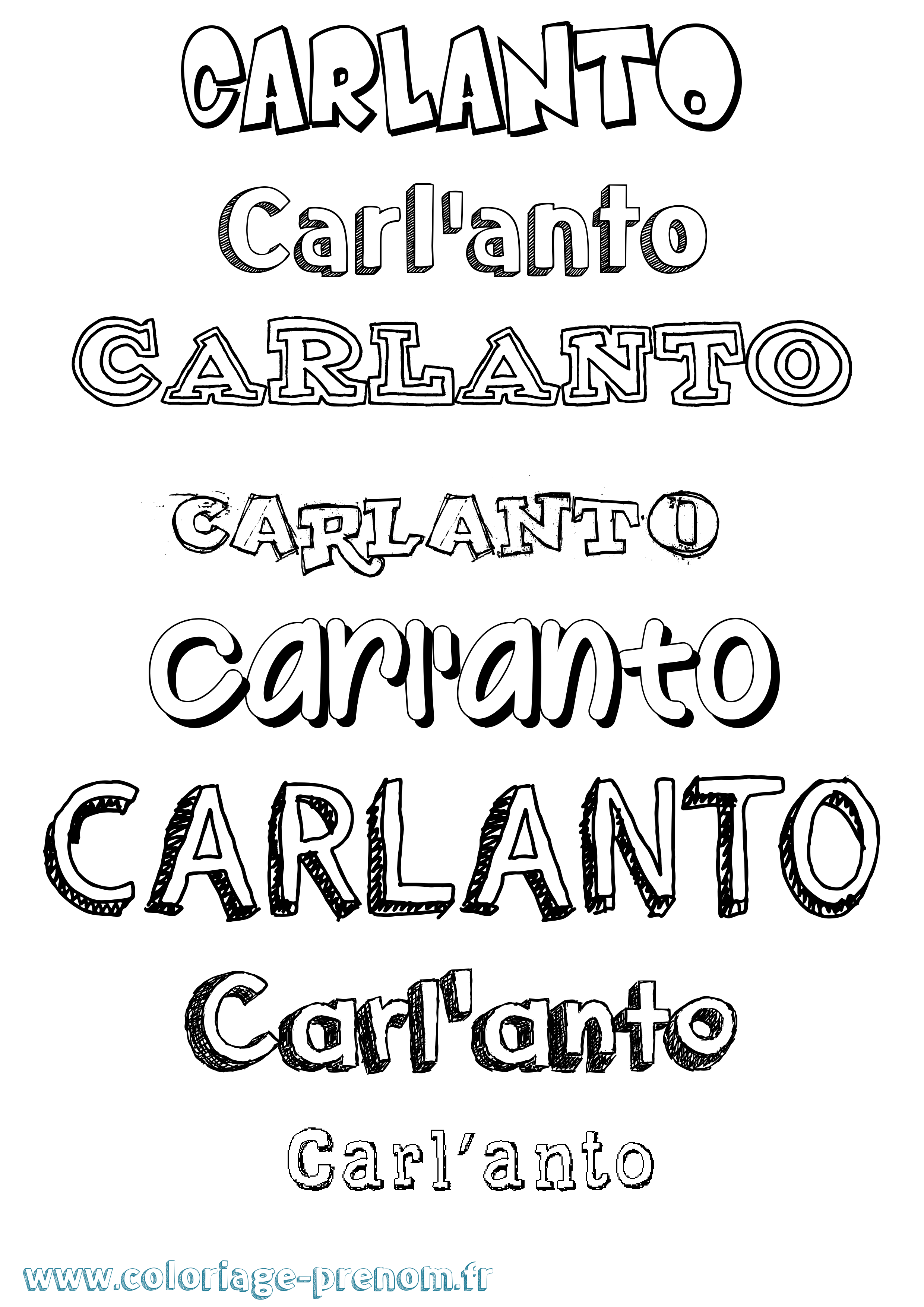 Coloriage prénom Carl'Anto Dessiné