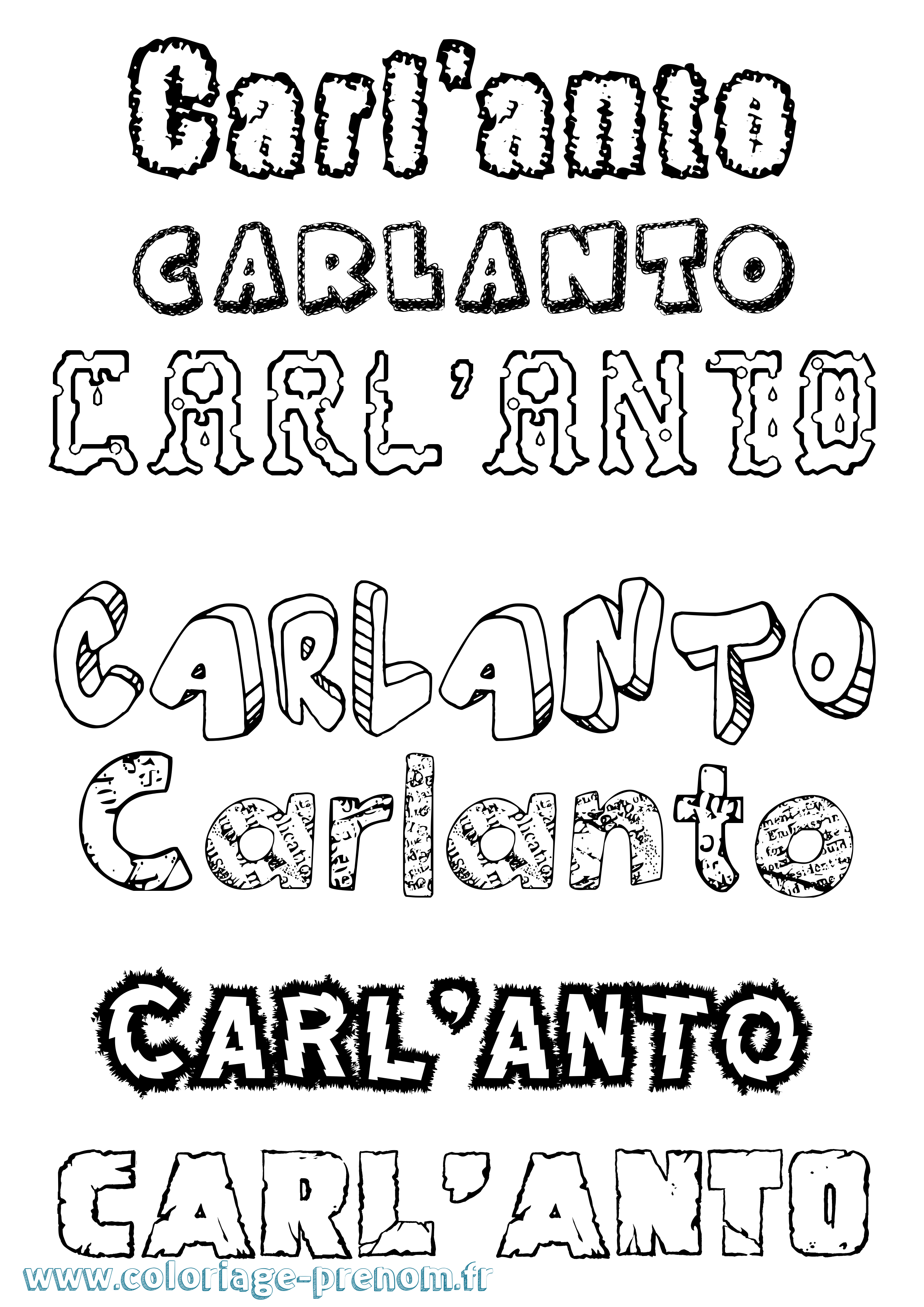 Coloriage prénom Carl'Anto Destructuré