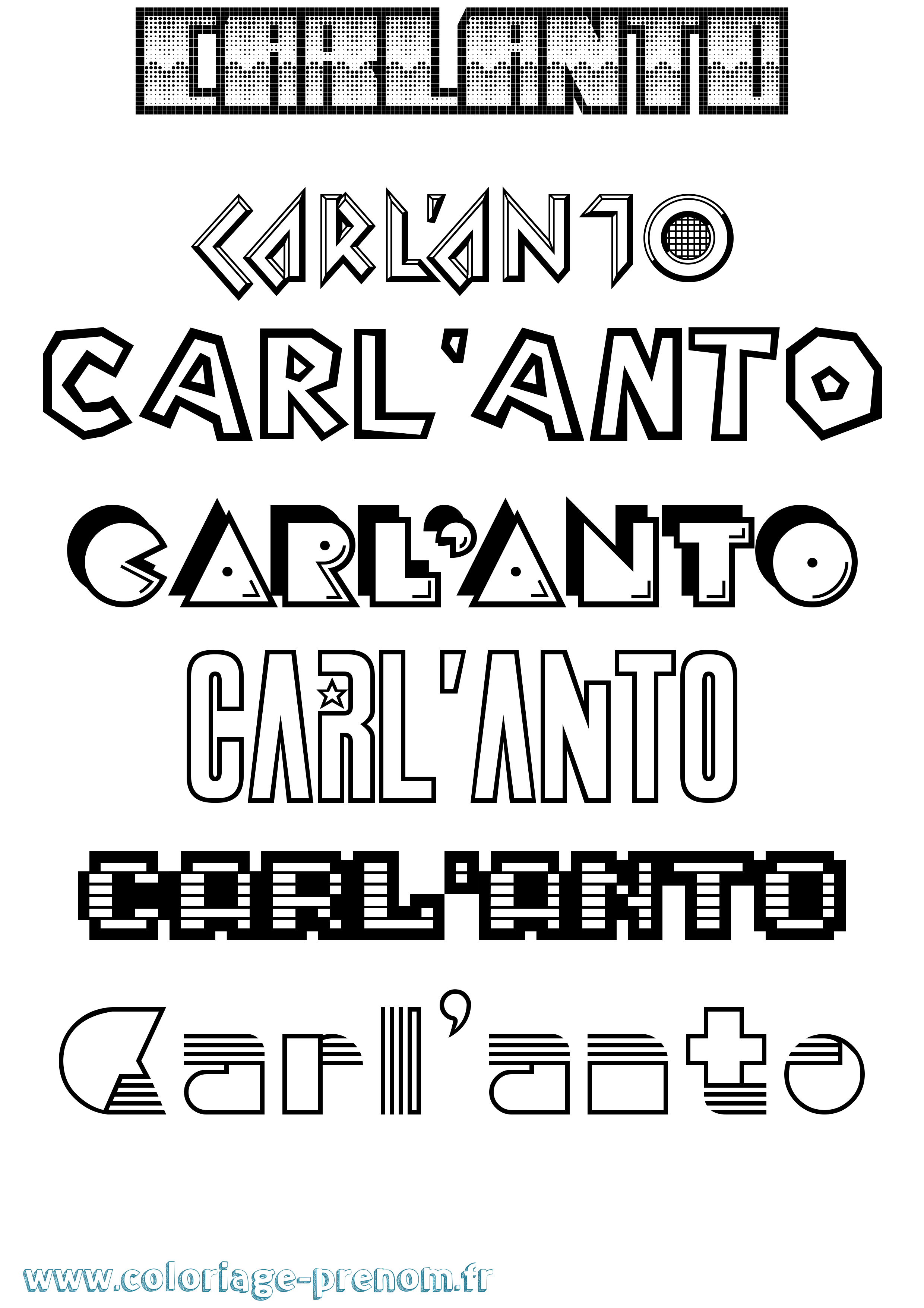 Coloriage prénom Carl'Anto Jeux Vidéos