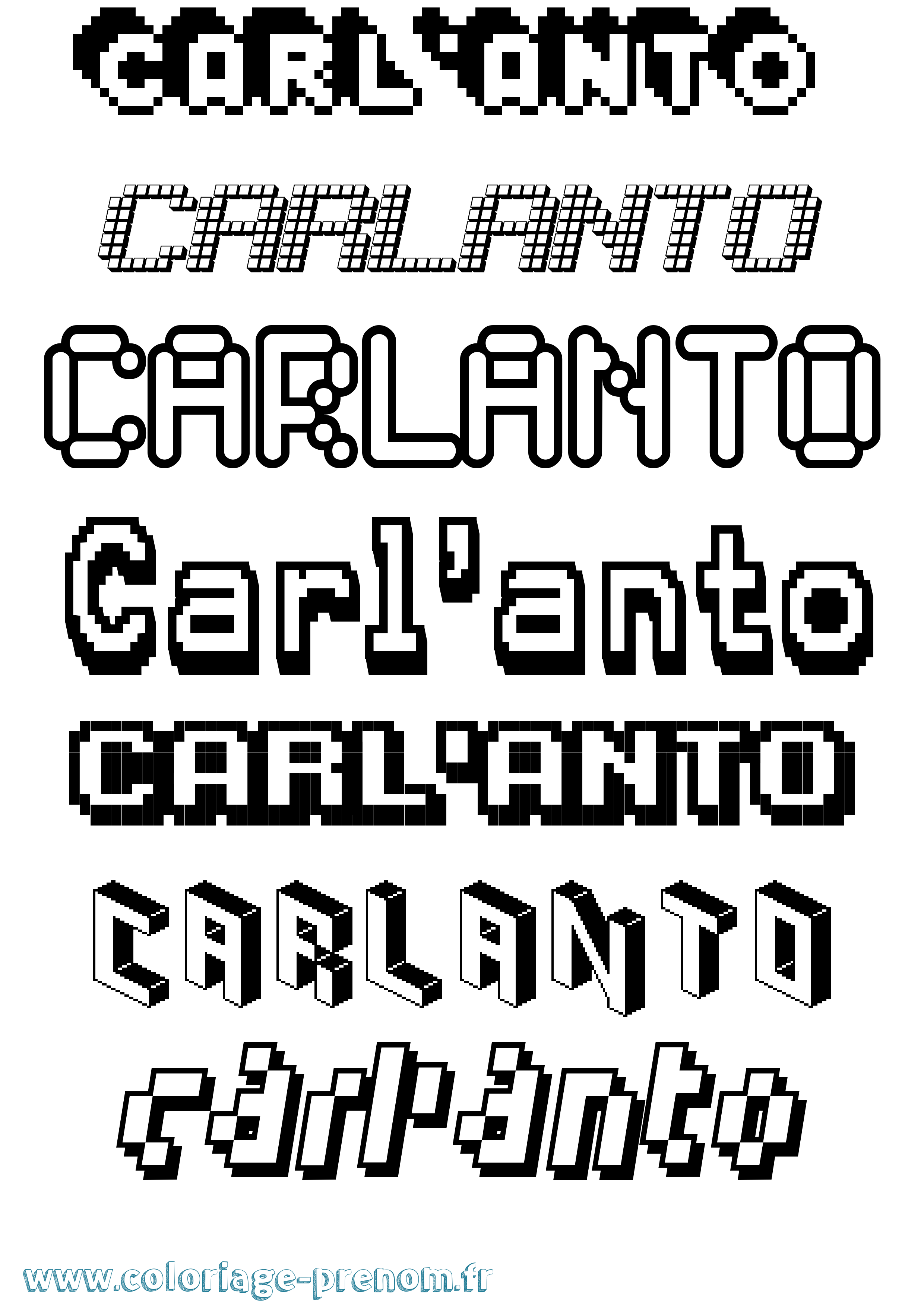 Coloriage prénom Carl'Anto Pixel