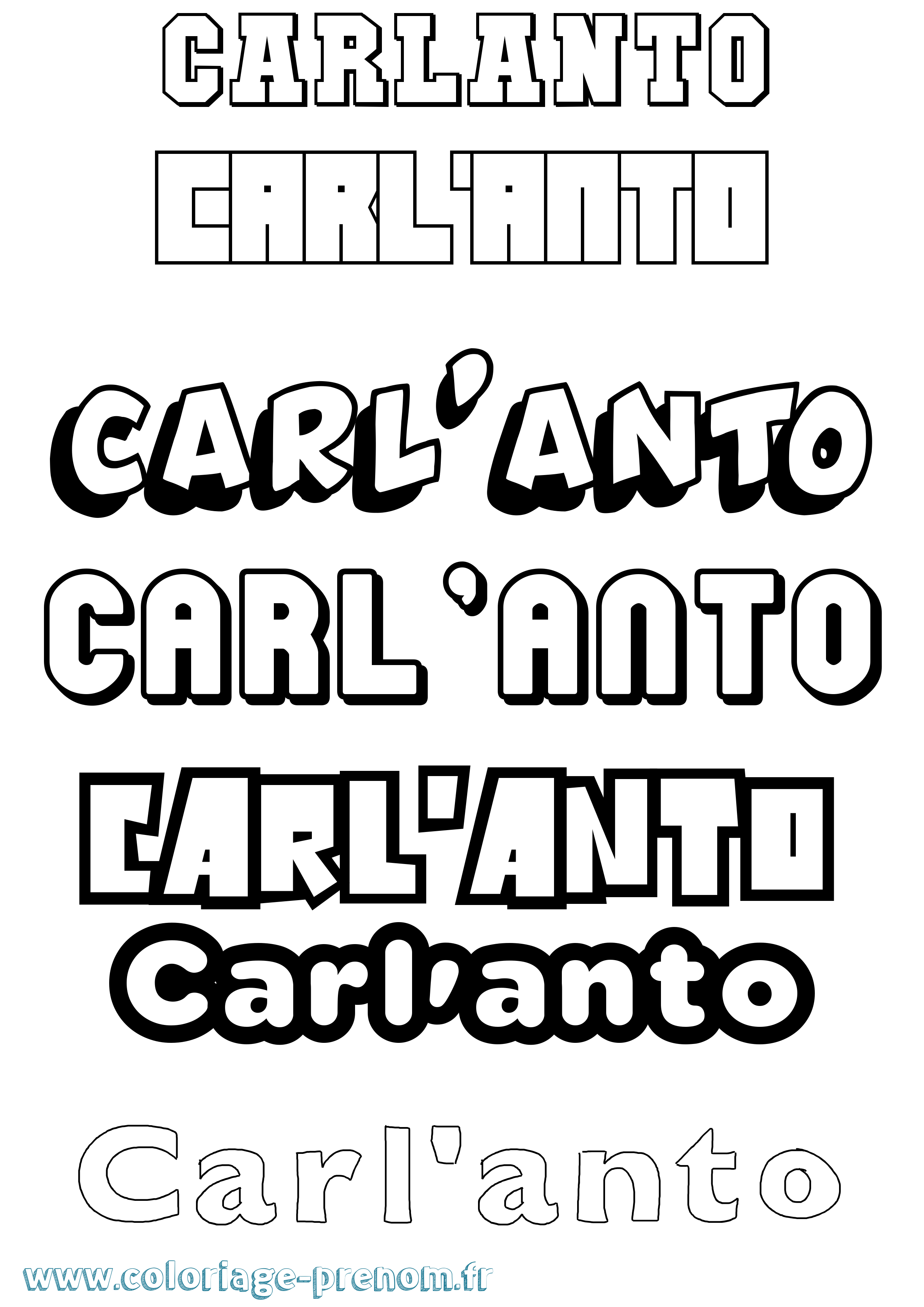 Coloriage prénom Carl'Anto Simple
