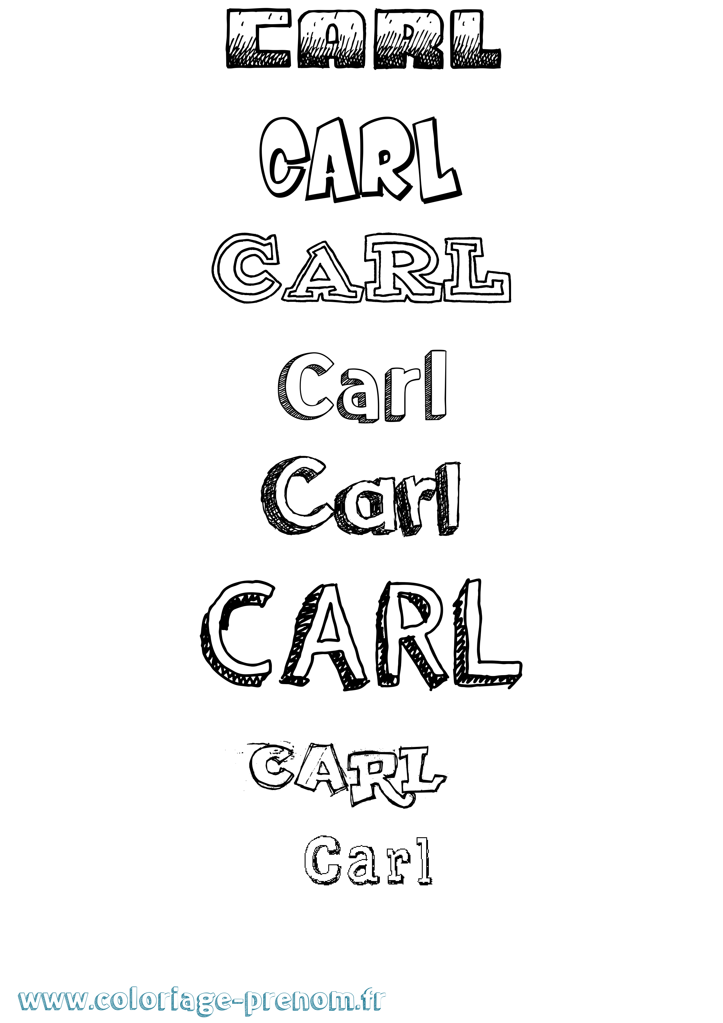 Coloriage prénom Carl Dessiné