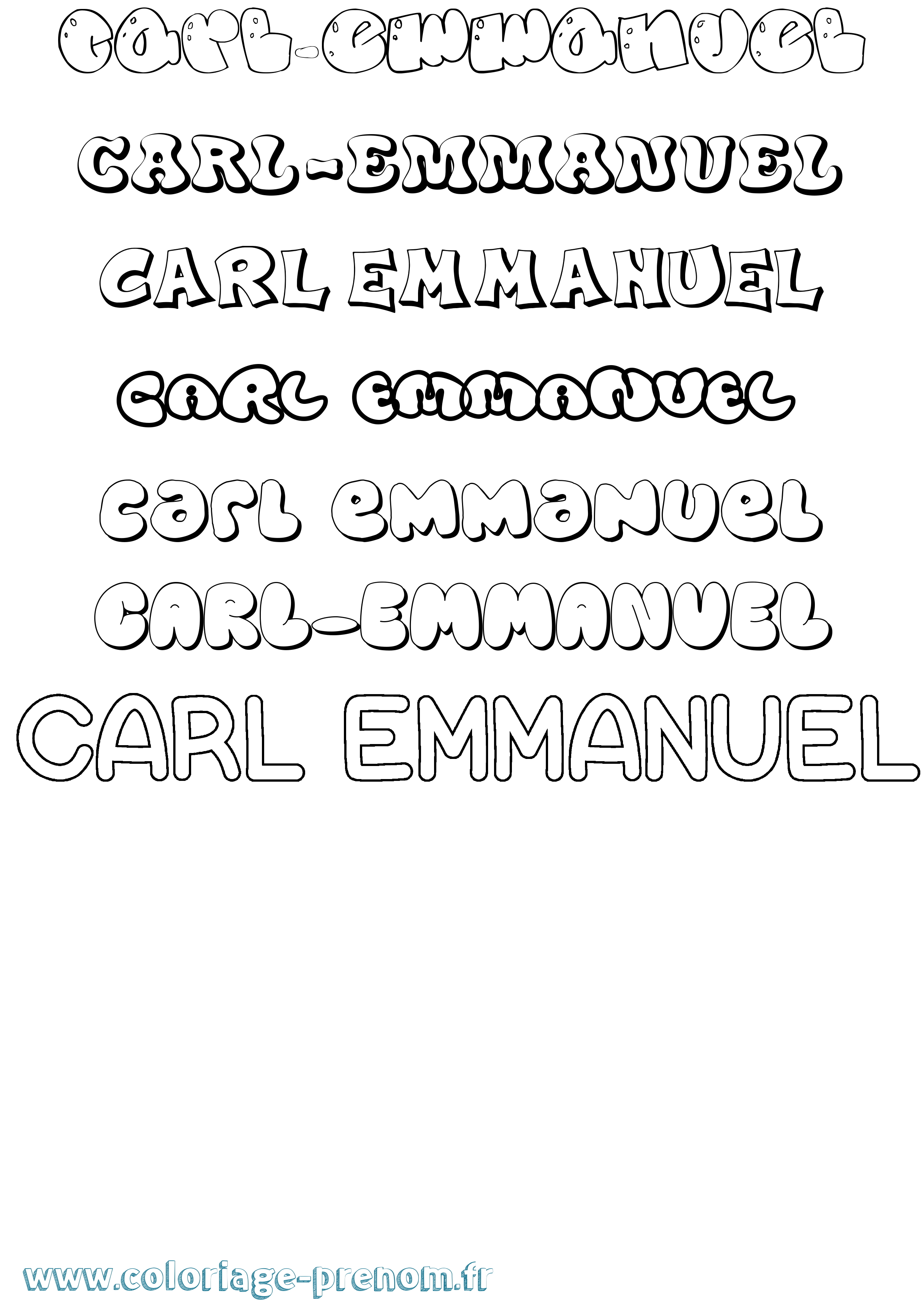 Coloriage prénom Carl-Emmanuel Bubble