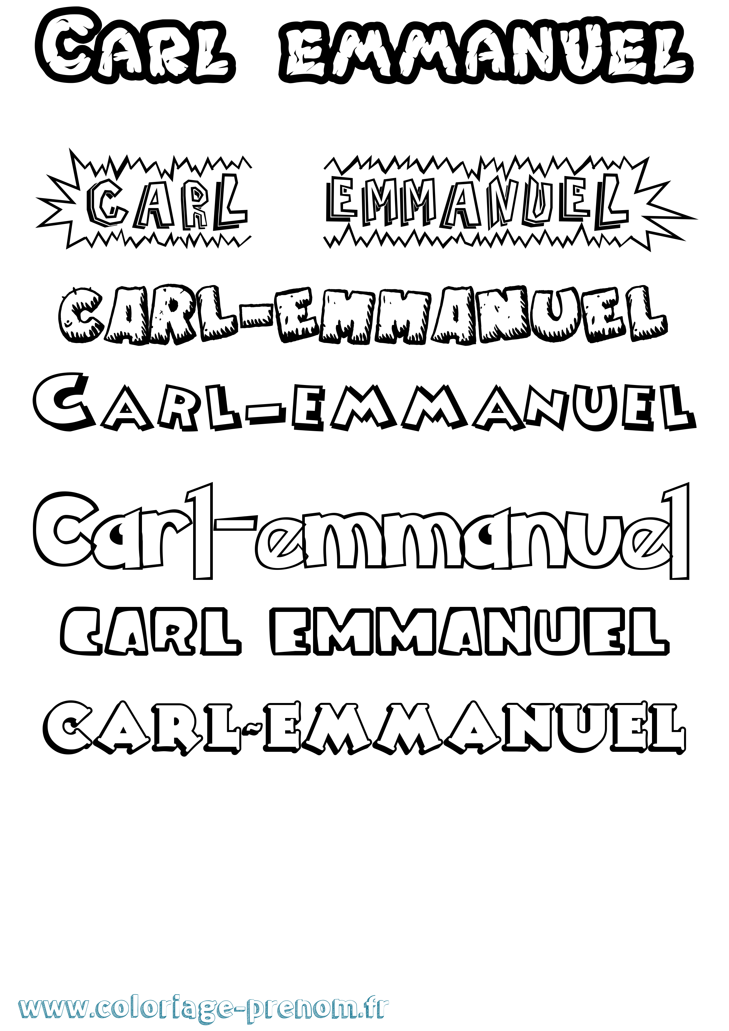 Coloriage prénom Carl-Emmanuel Dessin Animé