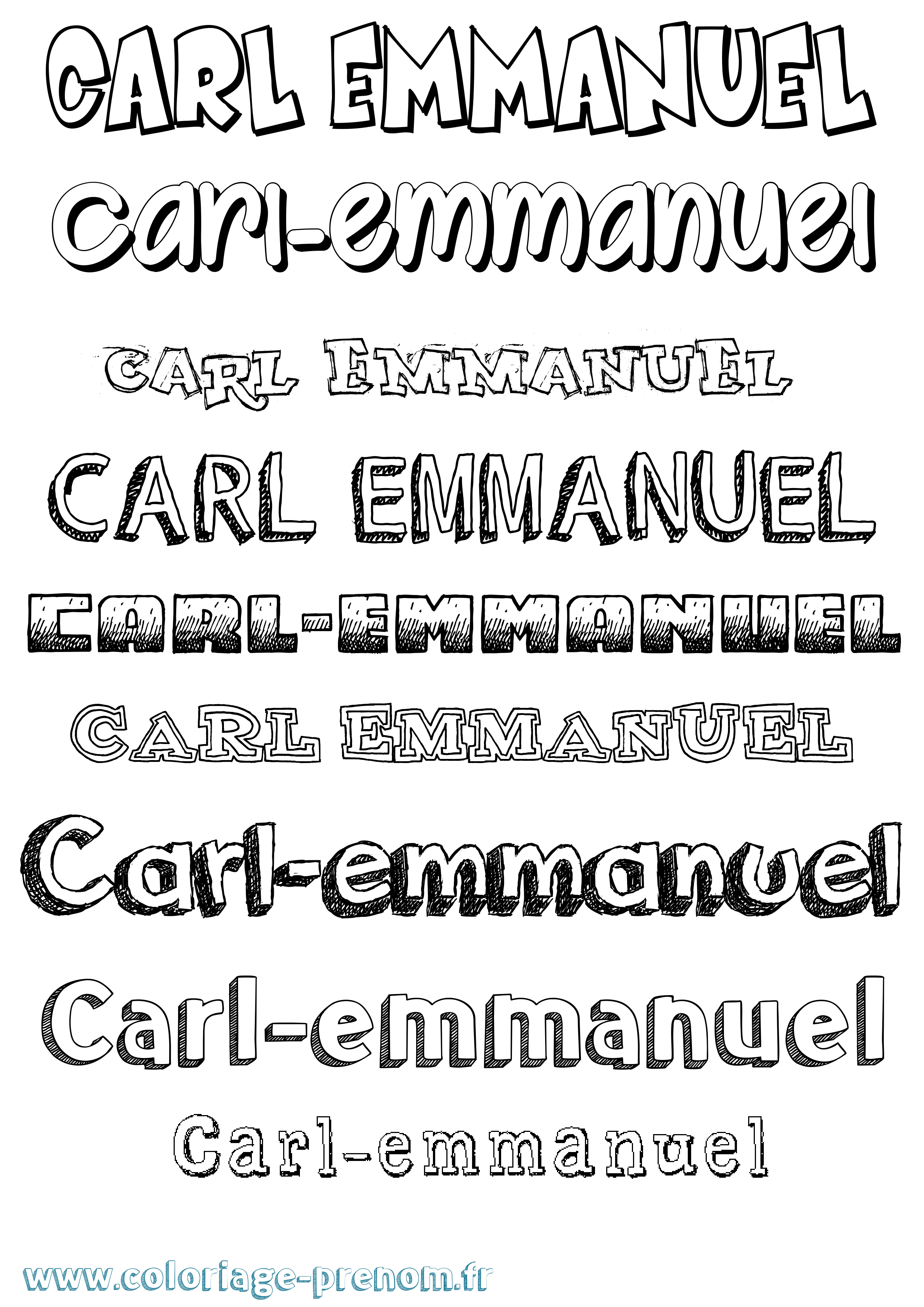 Coloriage Carl-Emmanuel Dessiné Coloriage prénom Carl-Emmanuel Dessiné