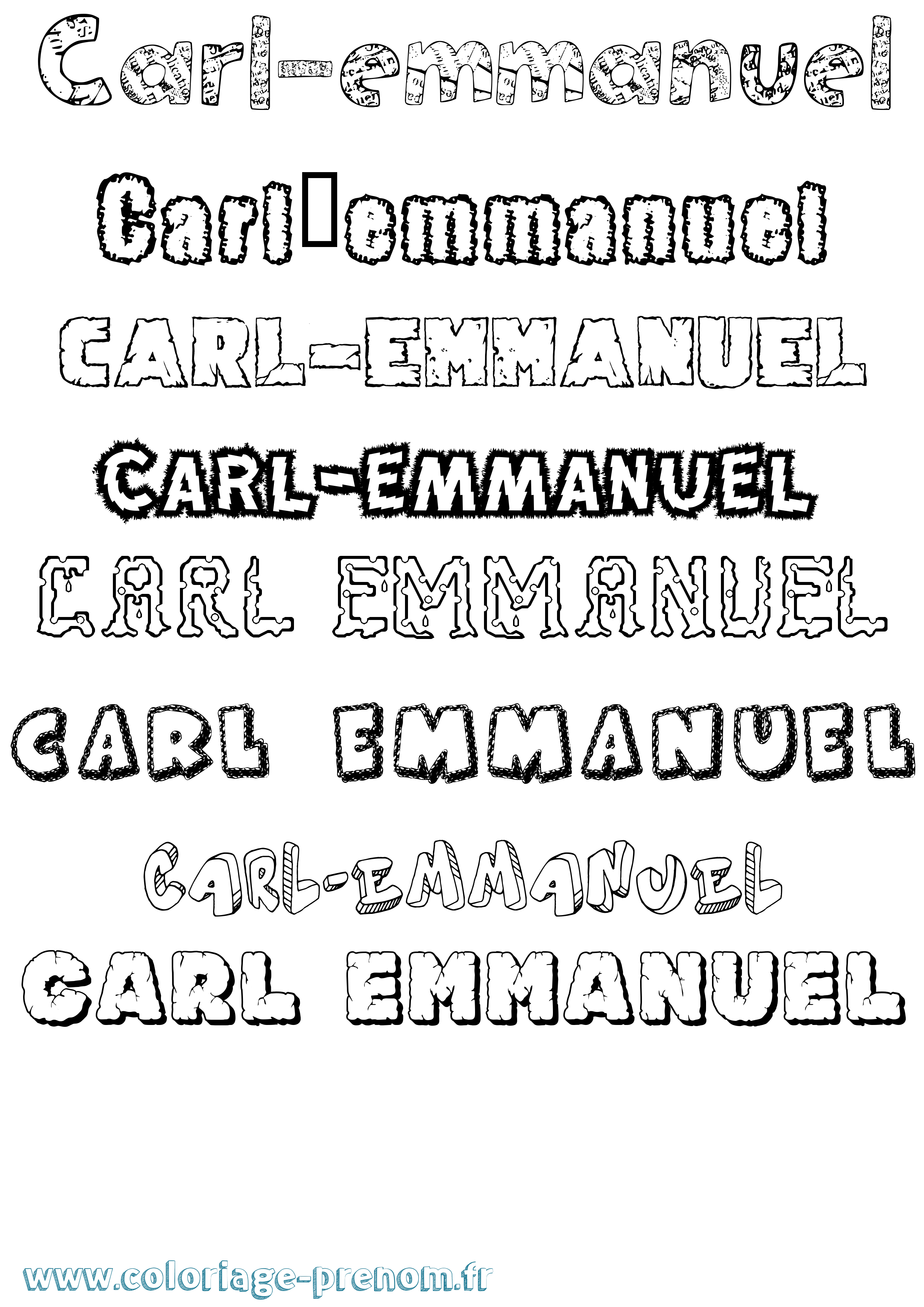 Coloriage Carl-Emmanuel Destructuré Coloriage prénom Carl-Emmanuel Destructuré