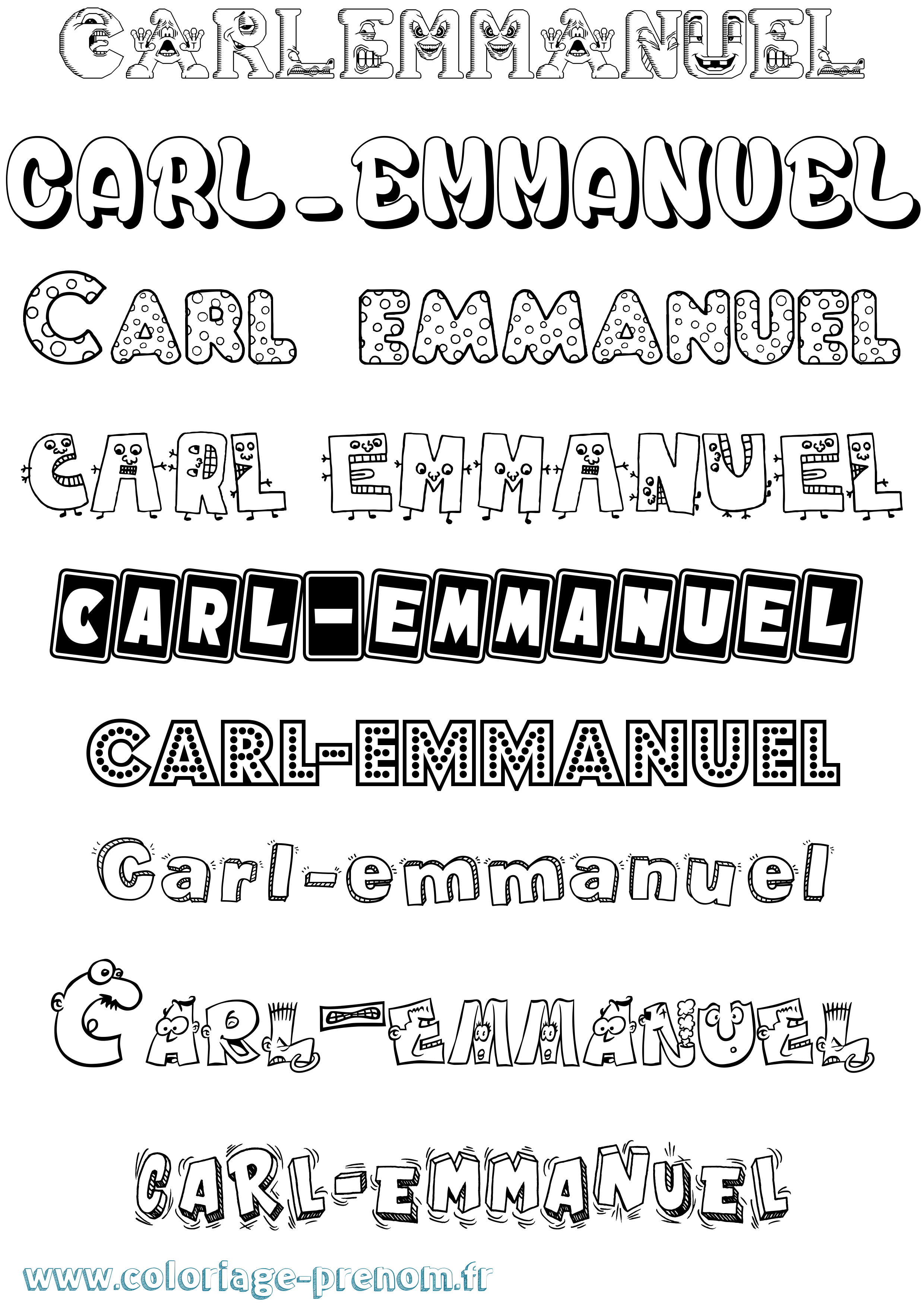 Coloriage prénom Carl-Emmanuel Fun