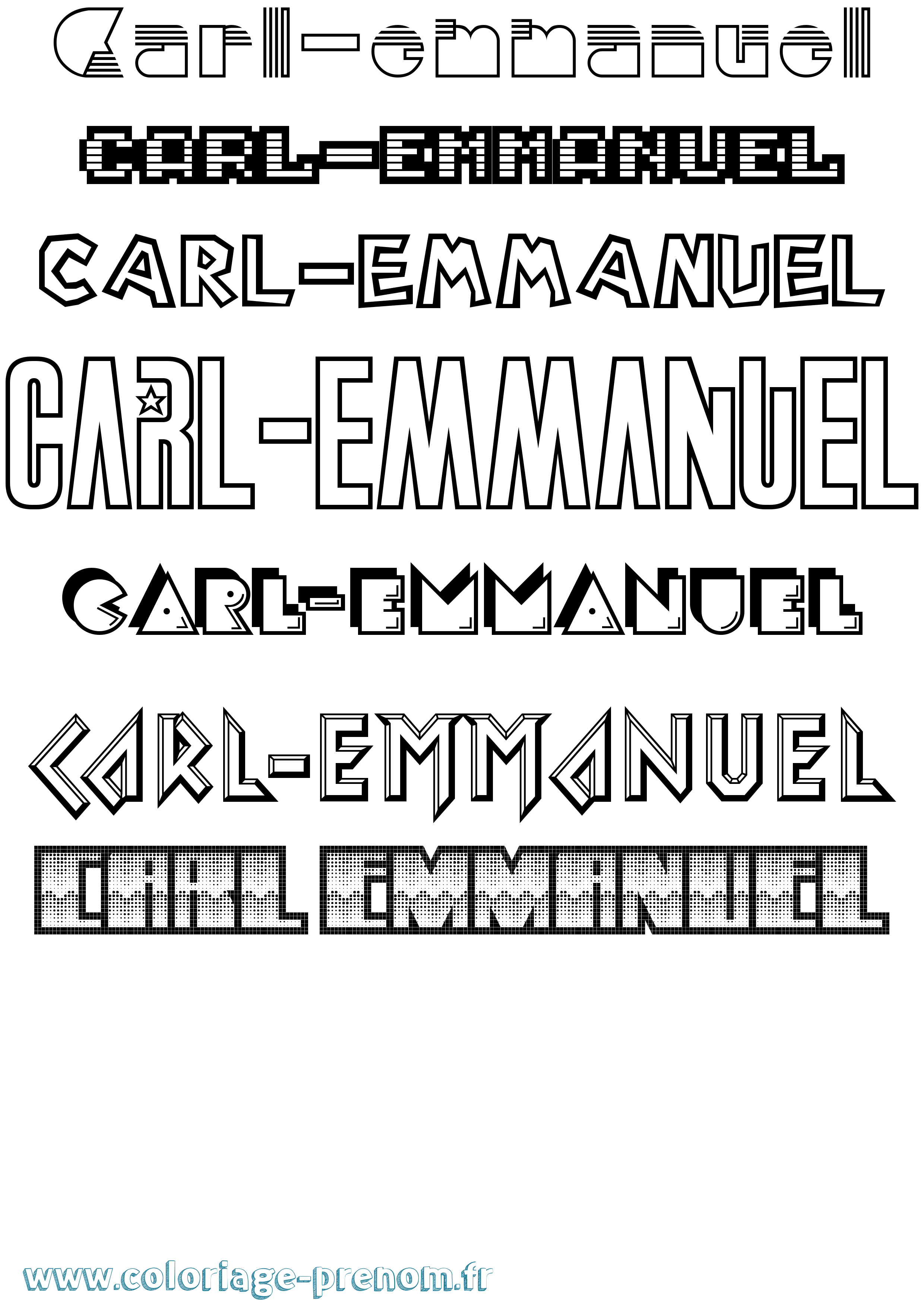 Coloriage prénom Carl-Emmanuel Jeux Vidéos