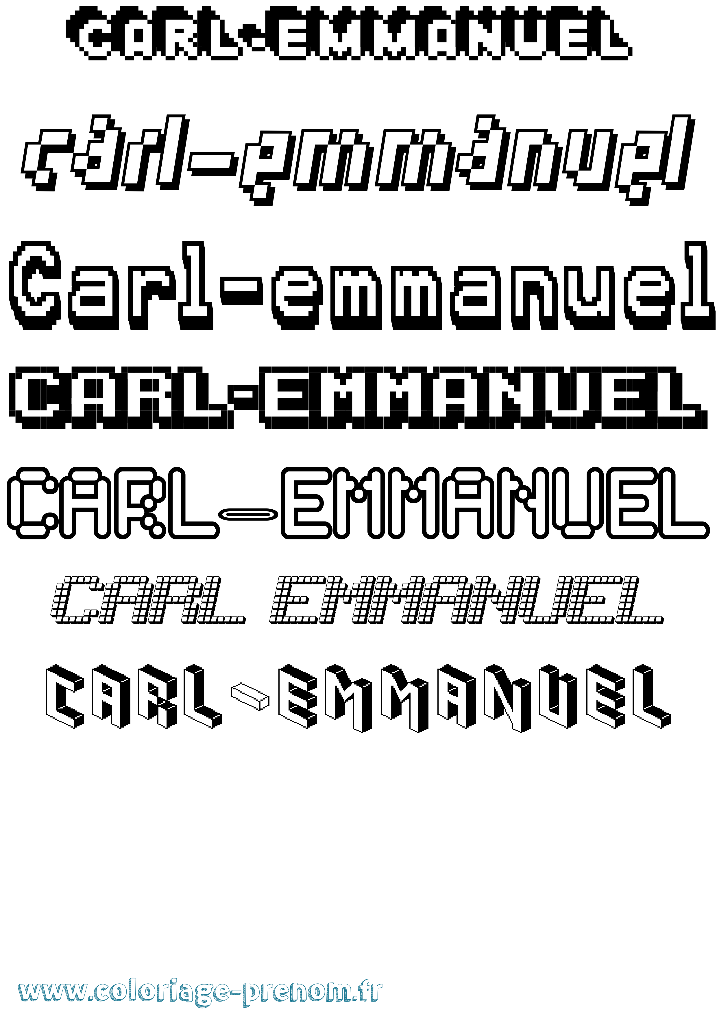 Coloriage prénom Carl-Emmanuel Pixel