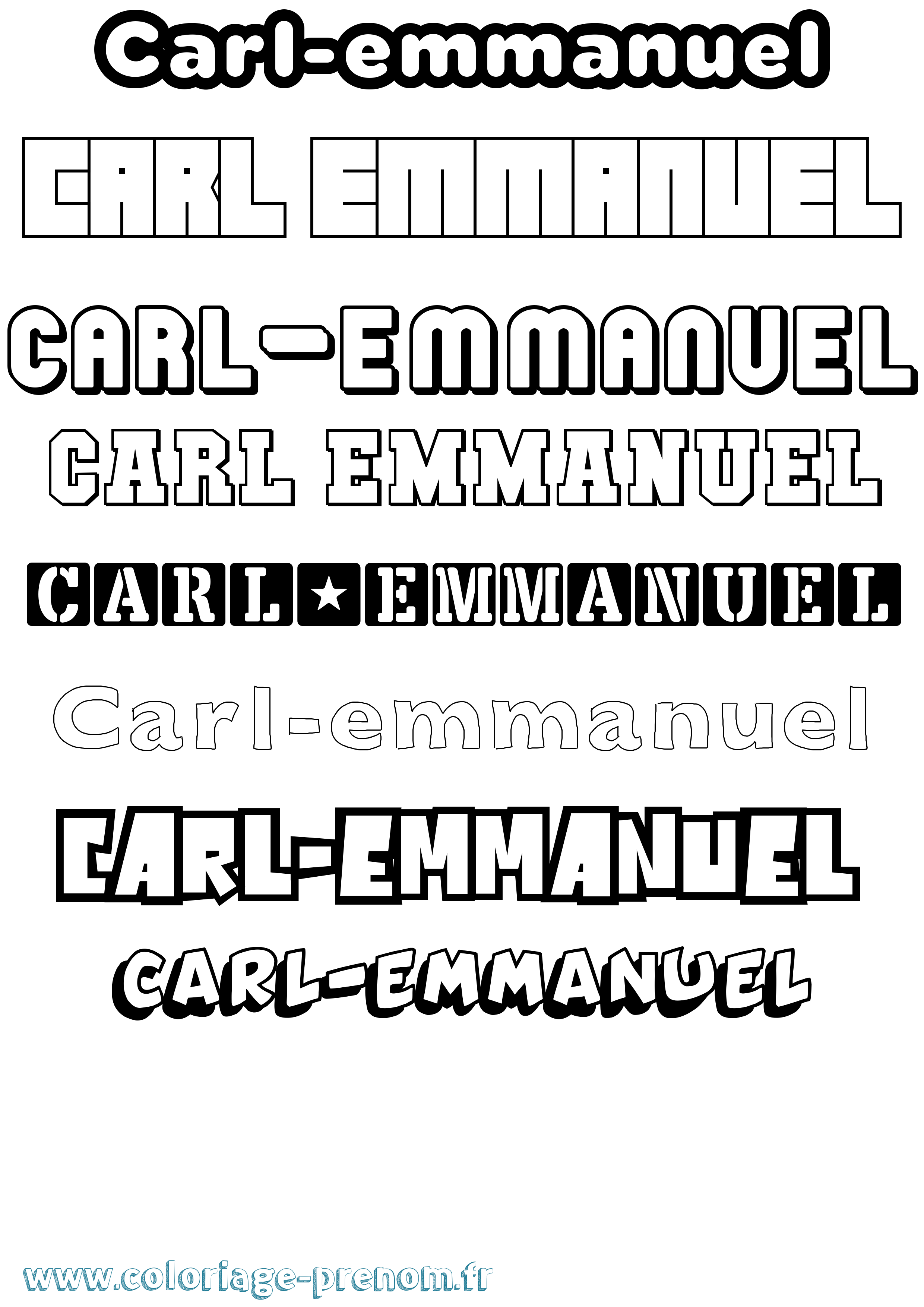 Coloriage prénom Carl-Emmanuel Simple