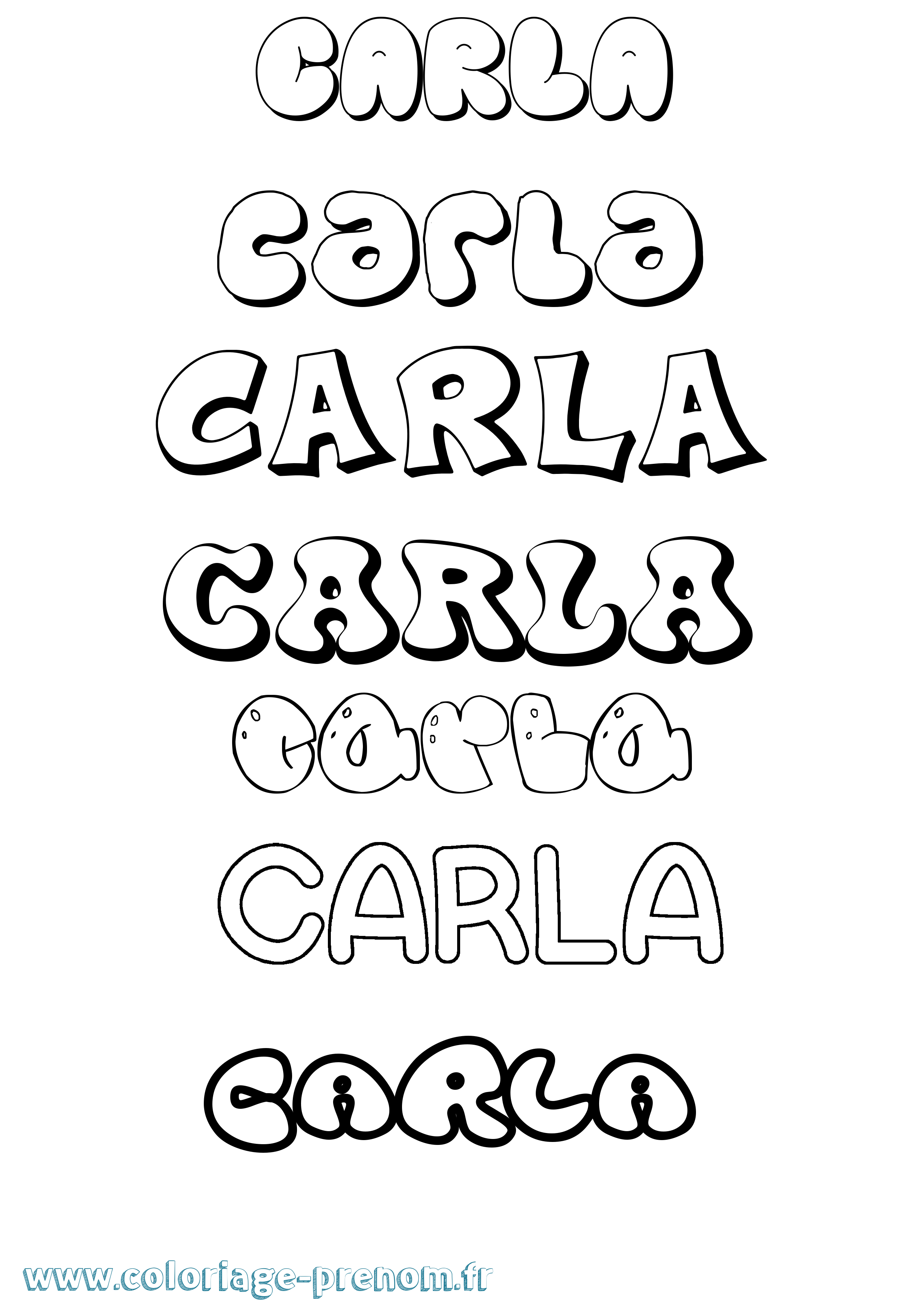 Coloriage prénom Carla Bubble