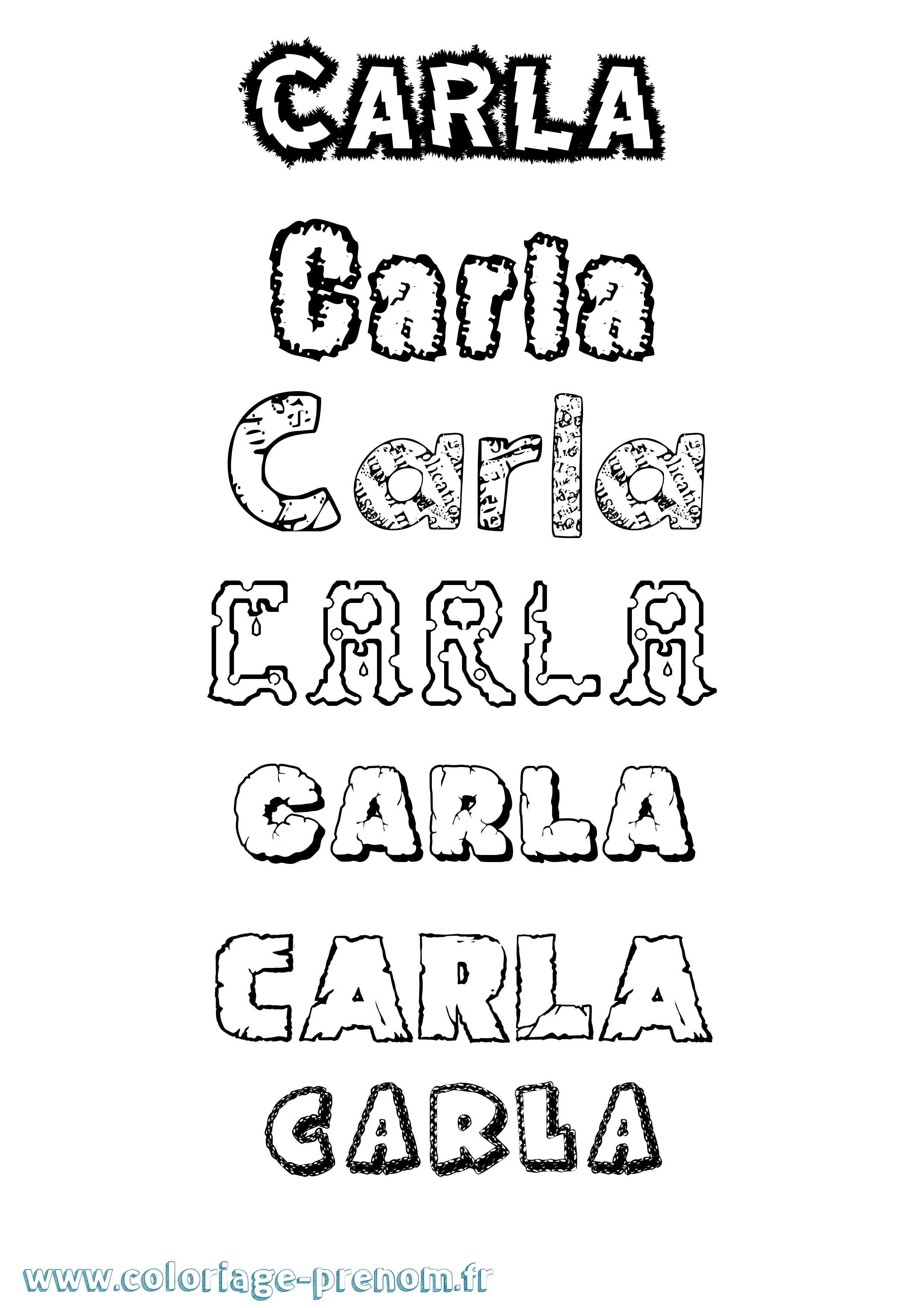 Coloriage prénom Carla Destructuré