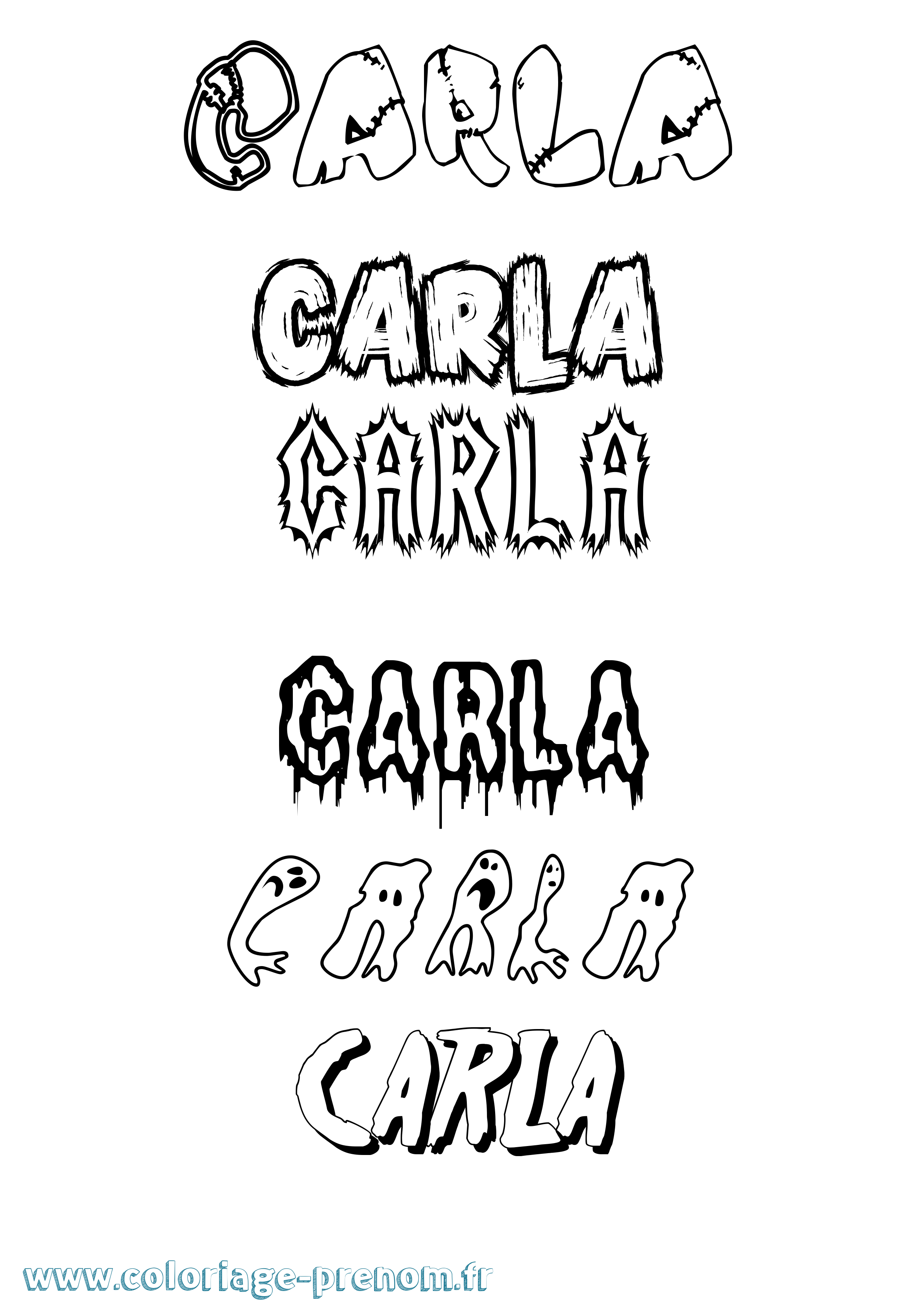 Coloriage prénom Carla Frisson