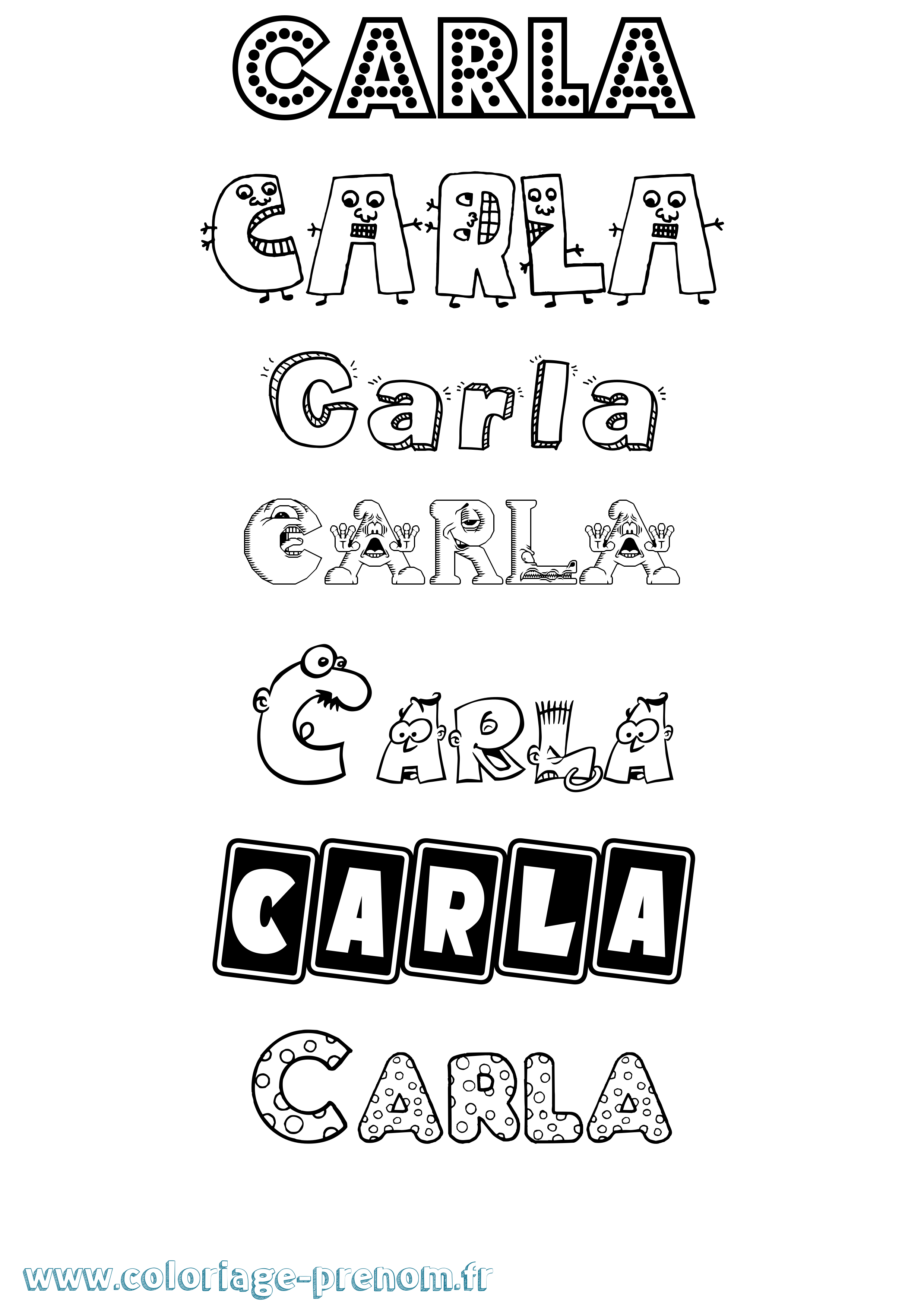 Coloriage prénom Carla Fun