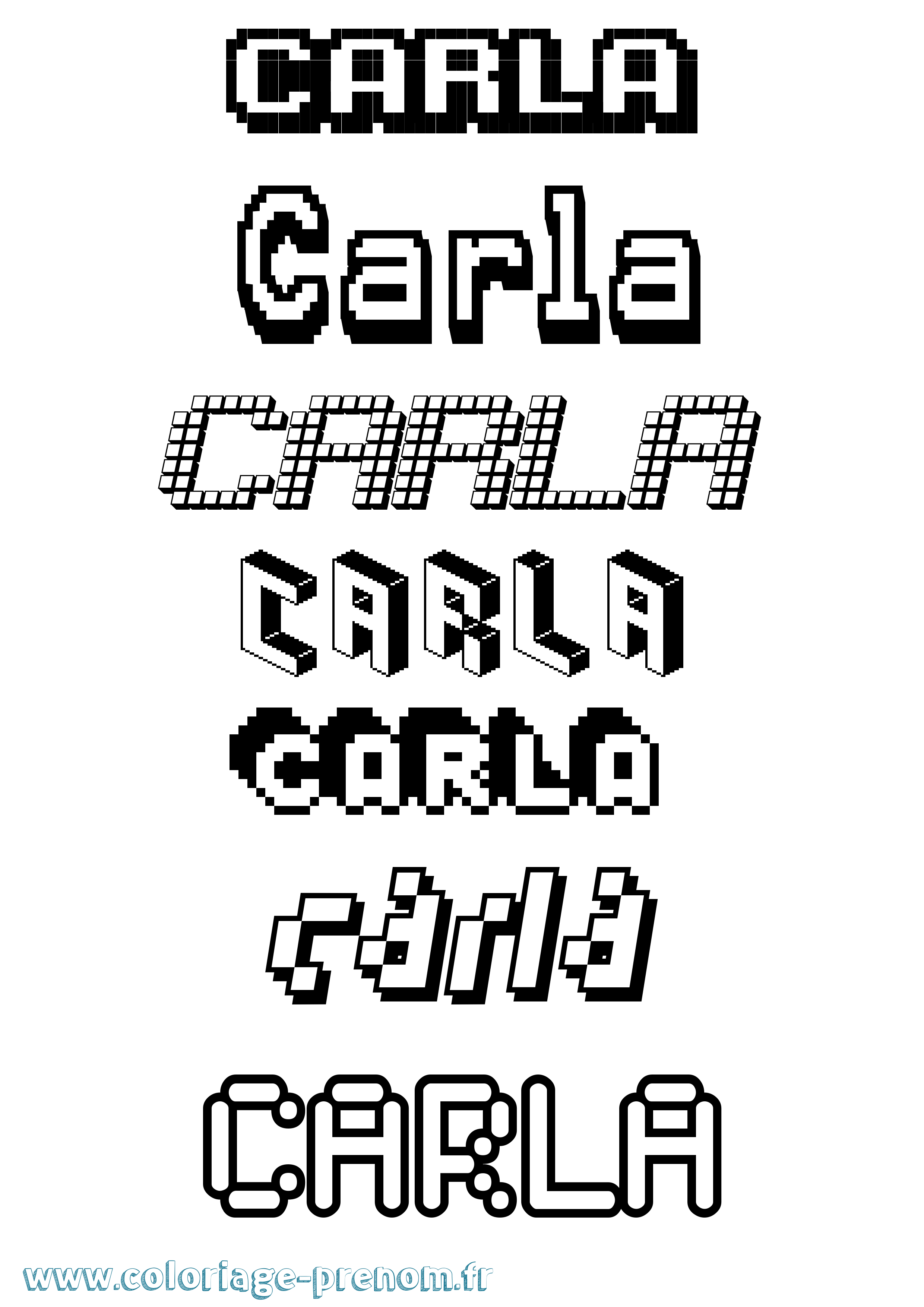 Coloriage prénom Carla Pixel