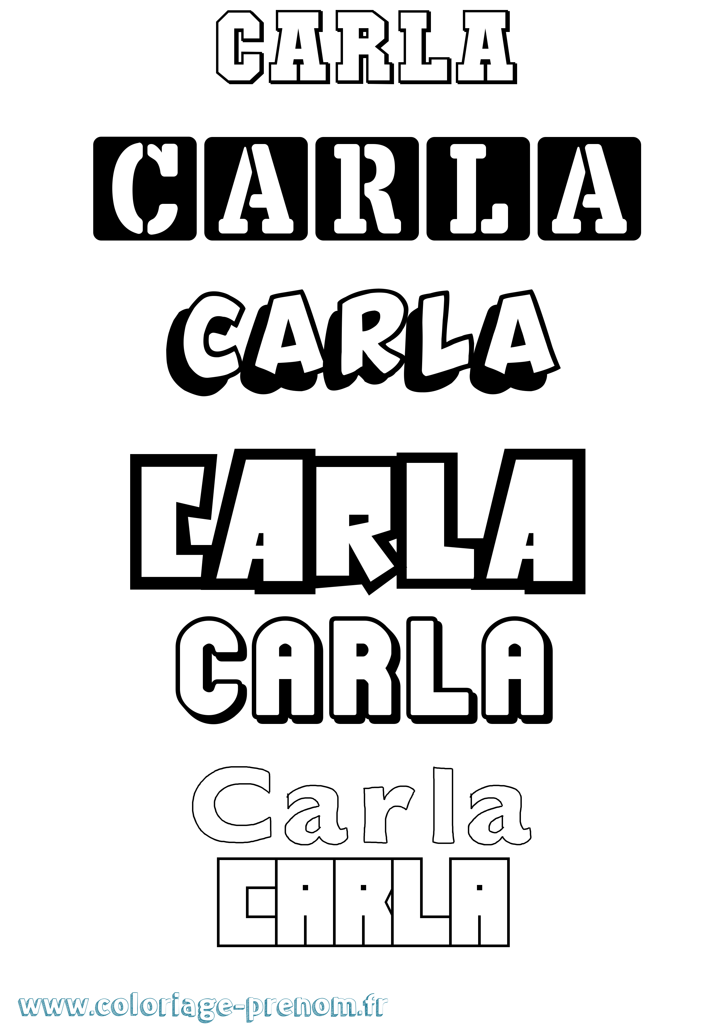 Coloriage prénom Carla Simple