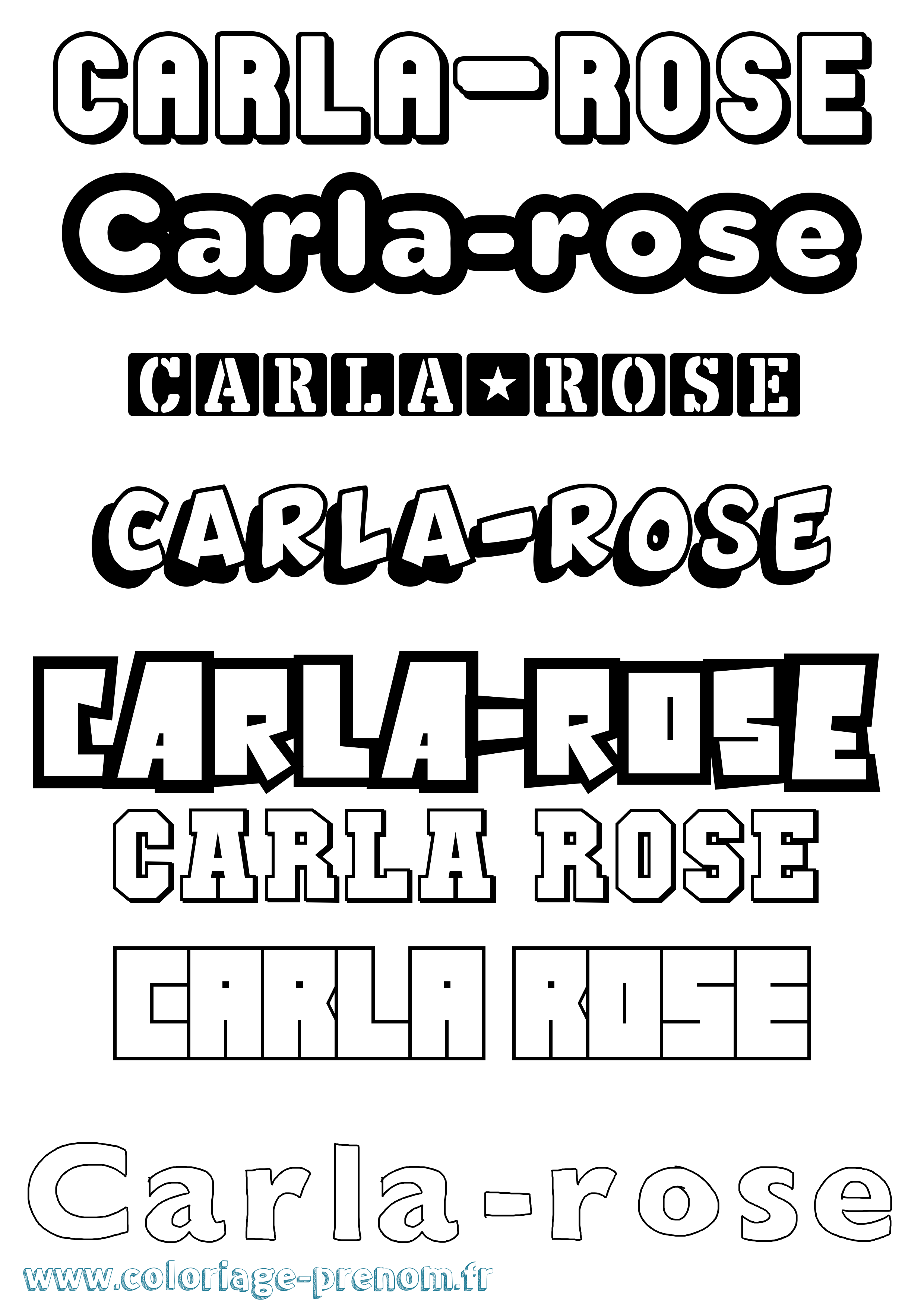 Coloriage prénom Carla-Rose Simple