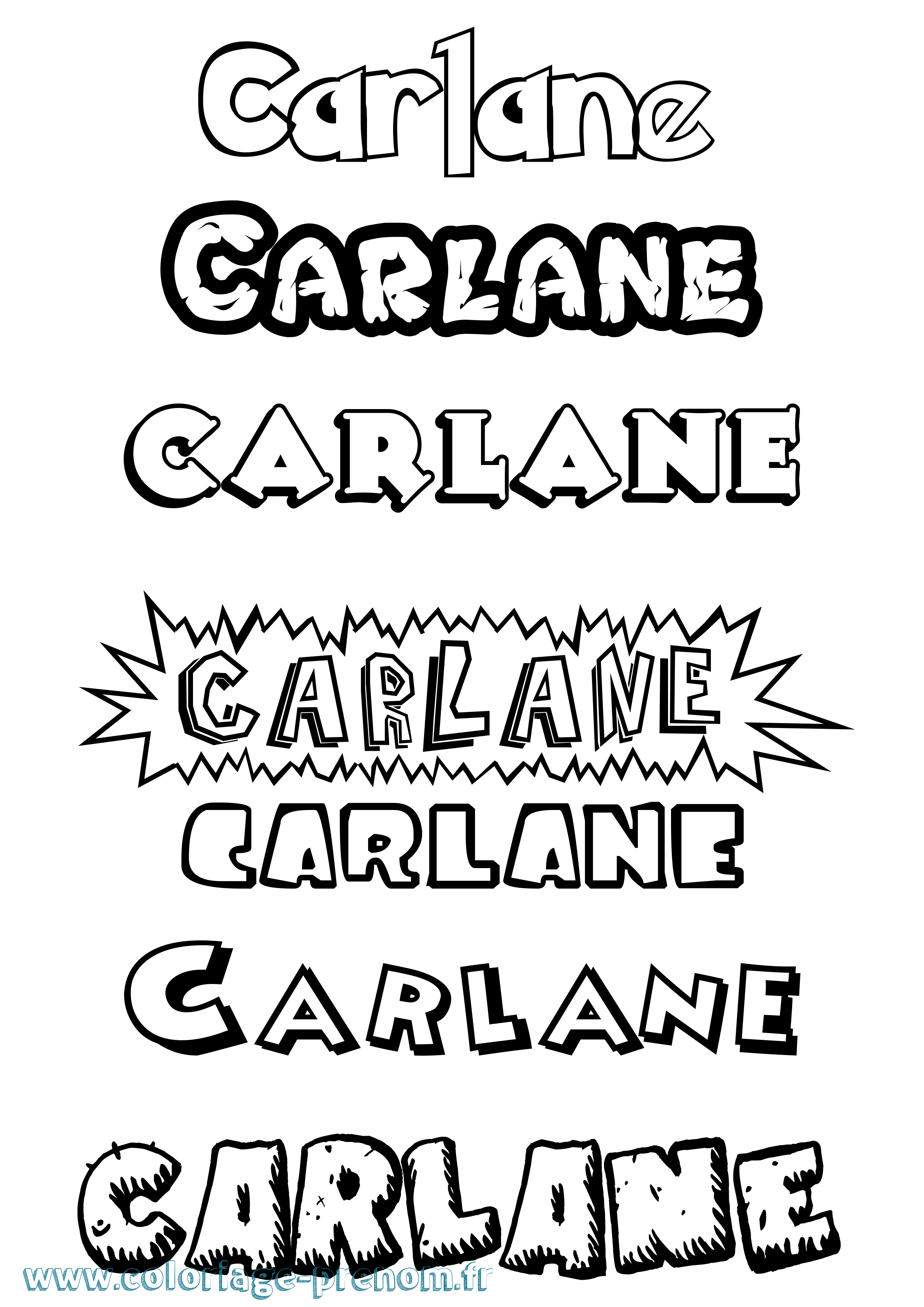 Coloriage prénom Carlane Dessin Animé