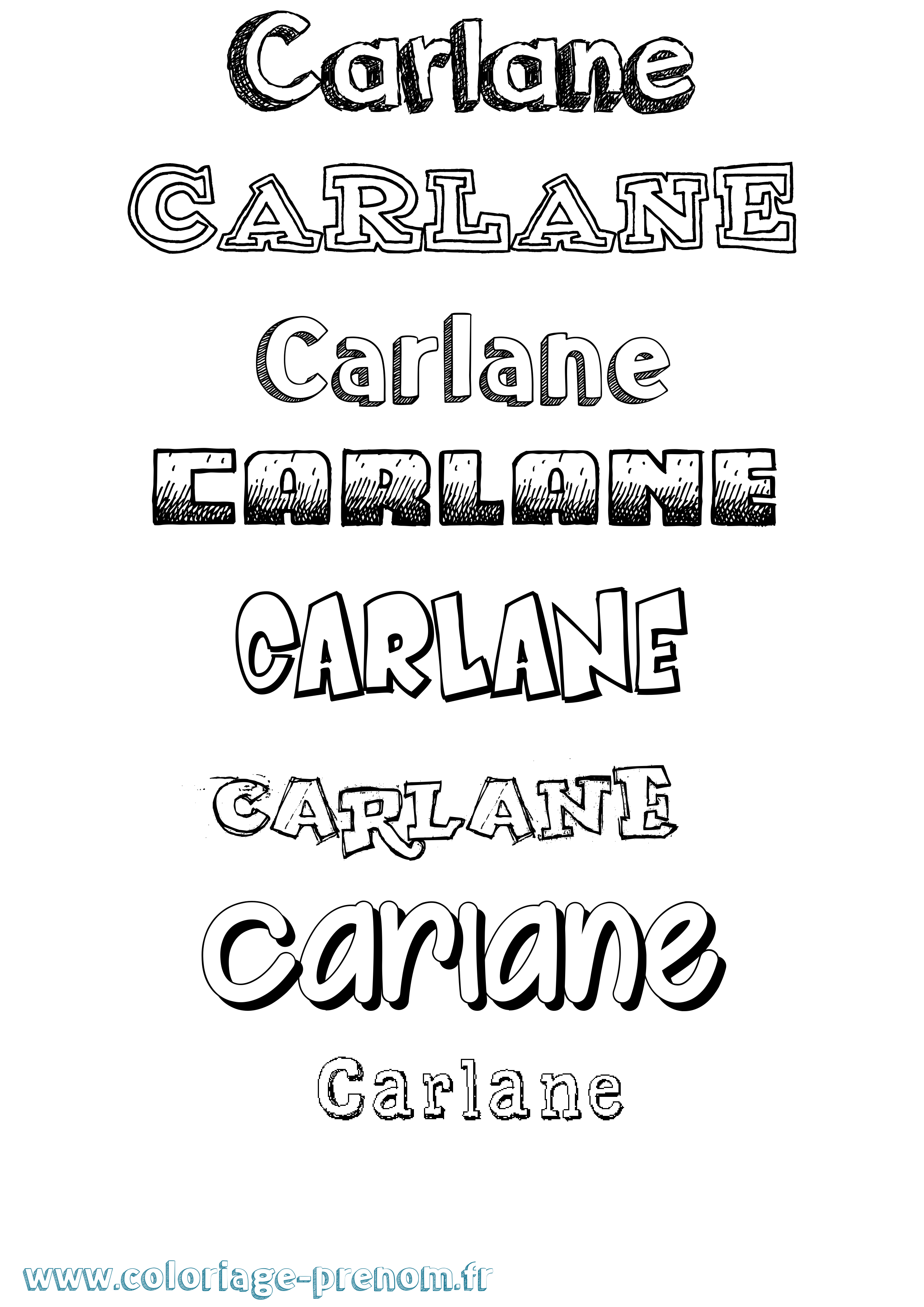 Coloriage prénom Carlane Dessiné