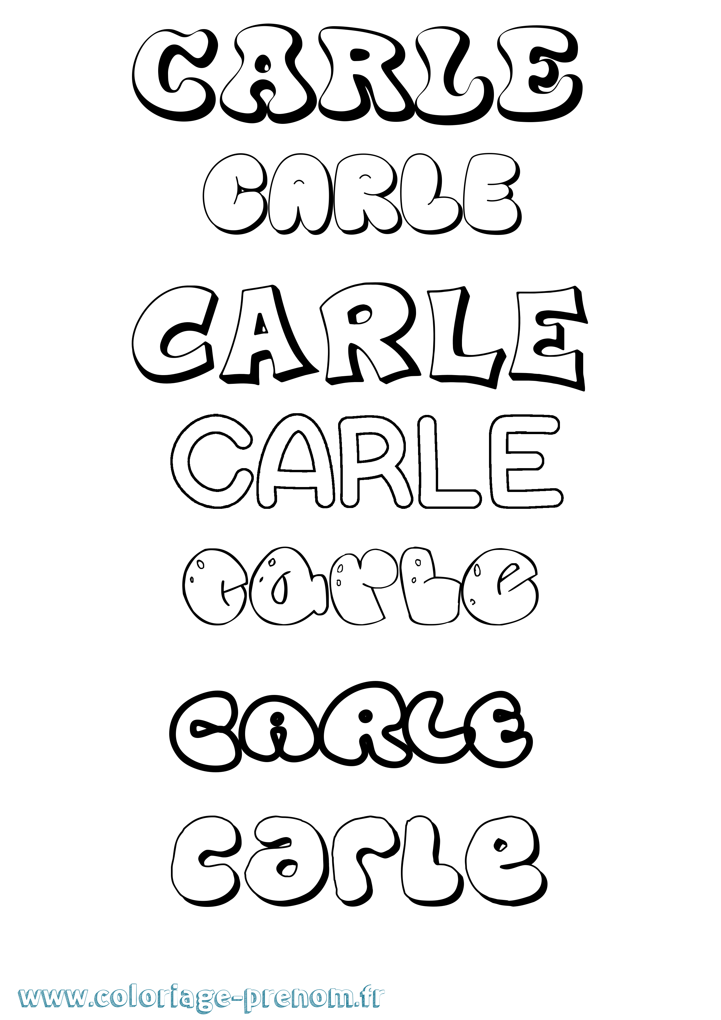 Coloriage prénom Carle Bubble