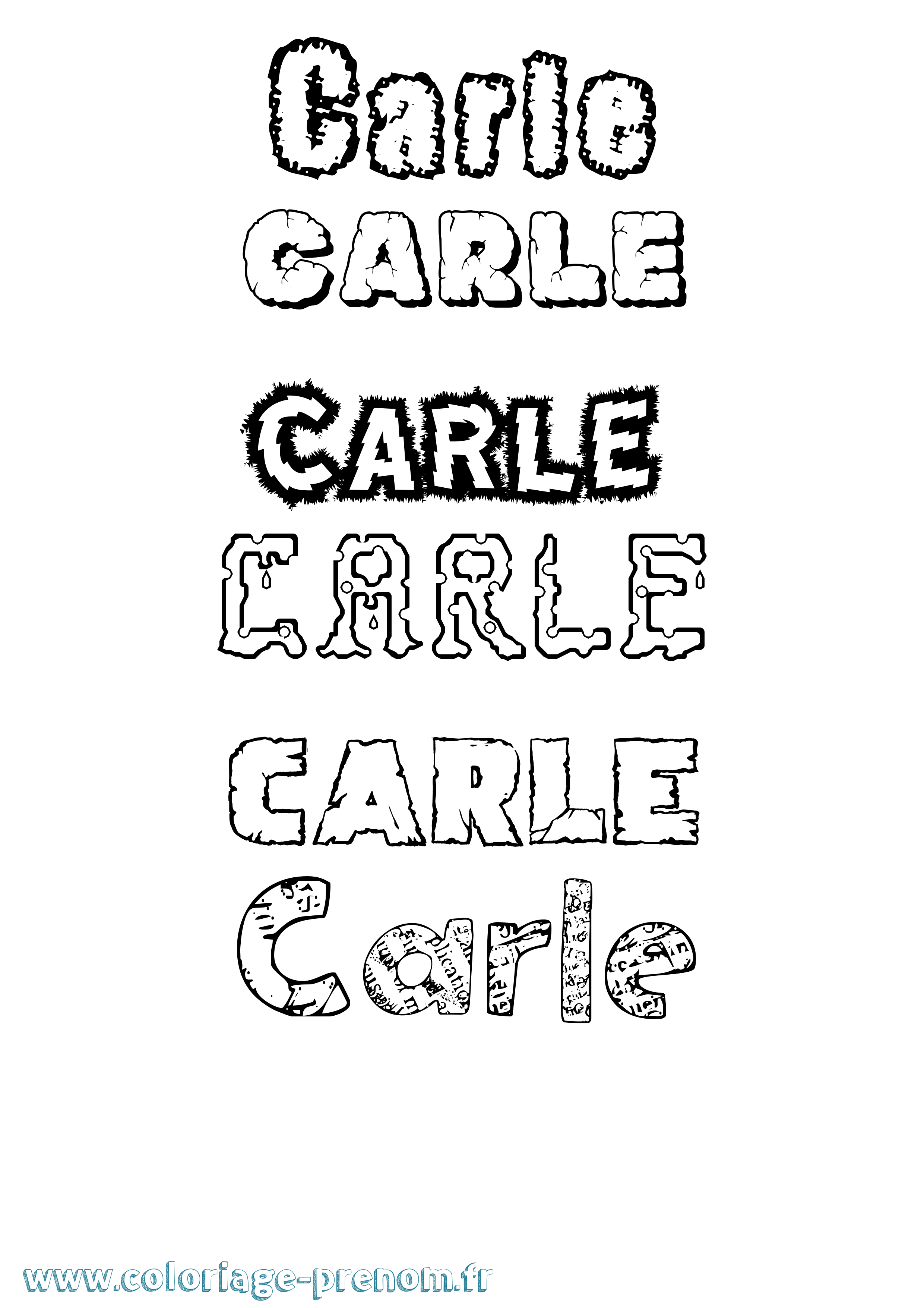 Coloriage prénom Carle Destructuré