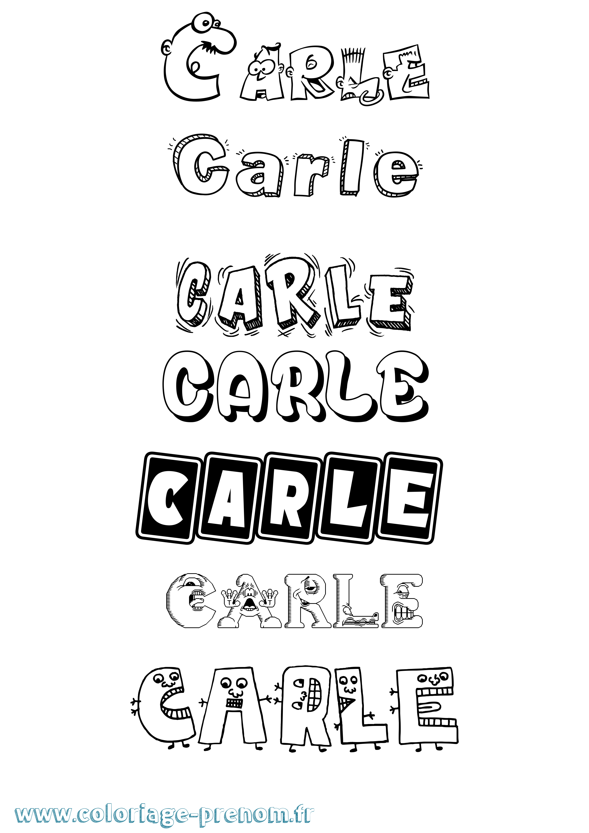 Coloriage prénom Carle Fun