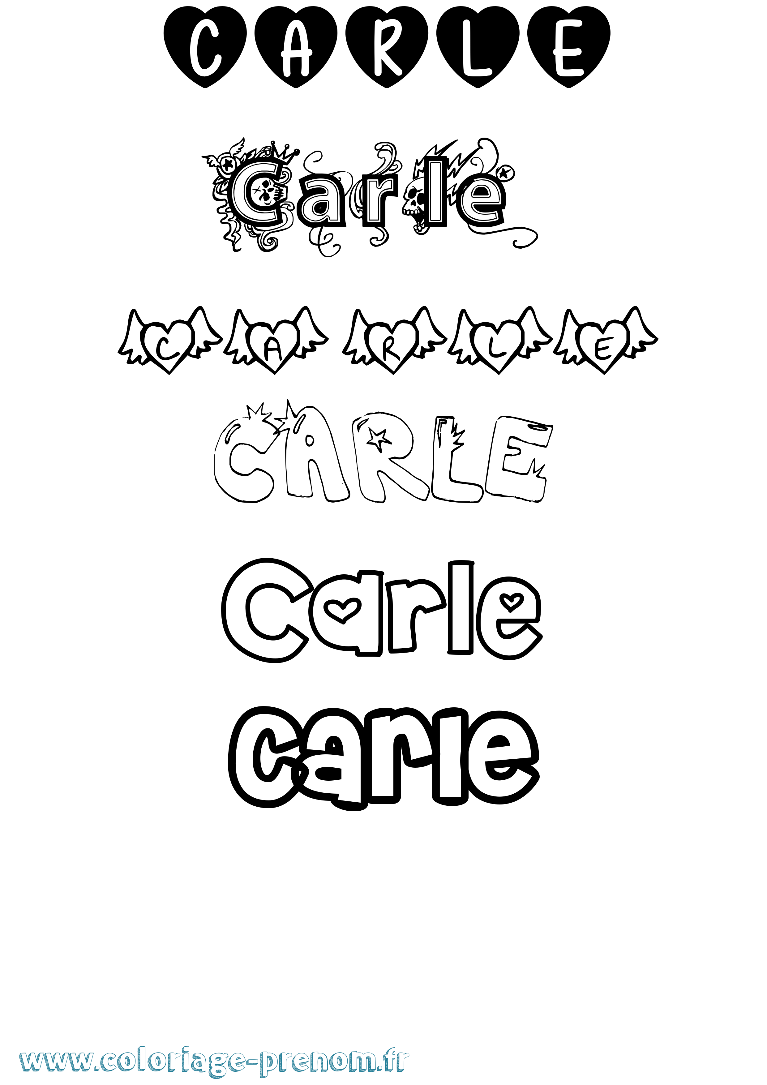 Coloriage Carle Girly Coloriage prénom Carle Girly