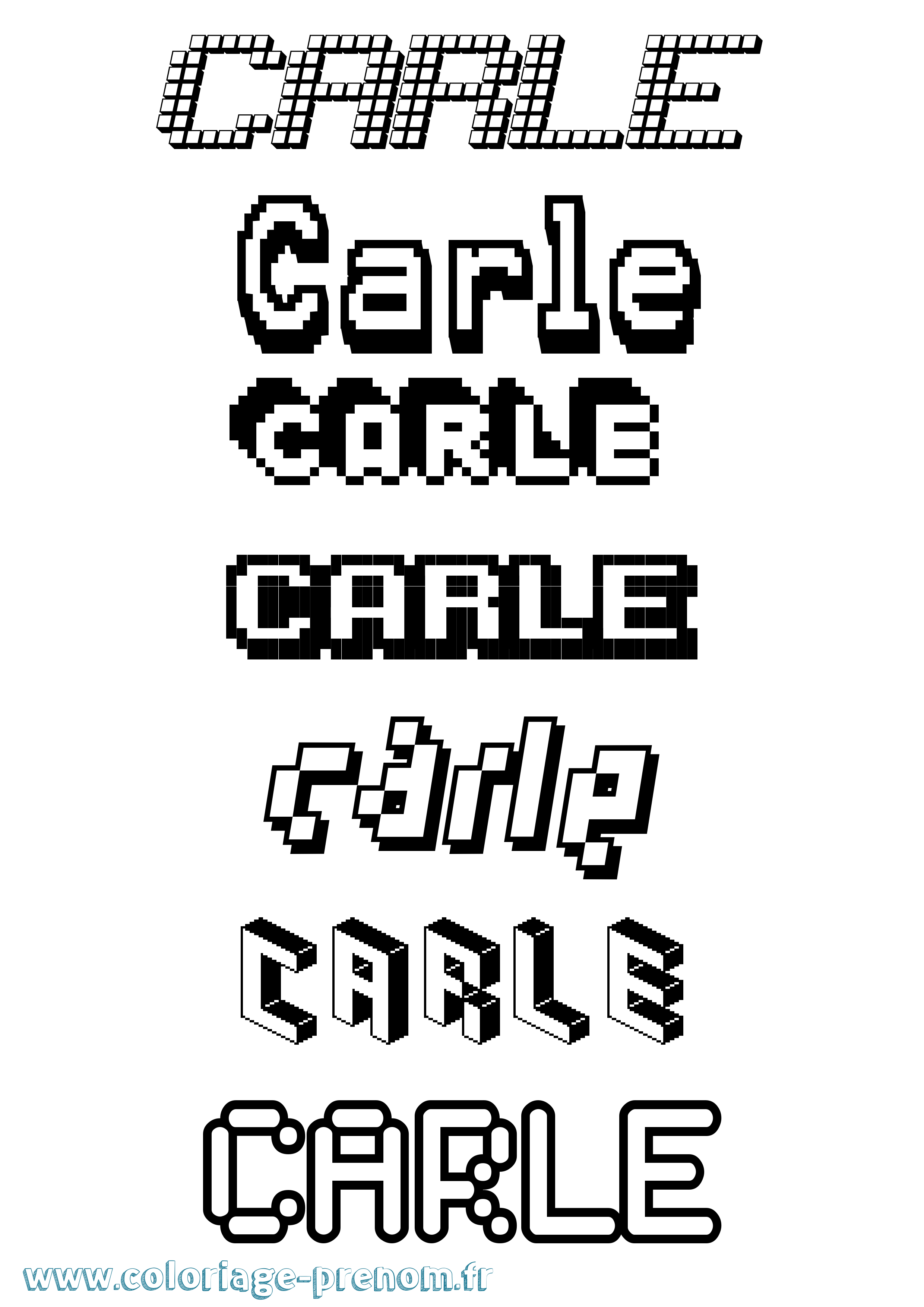 Coloriage Carle Pixel Coloriage prénom Carle Pixel
