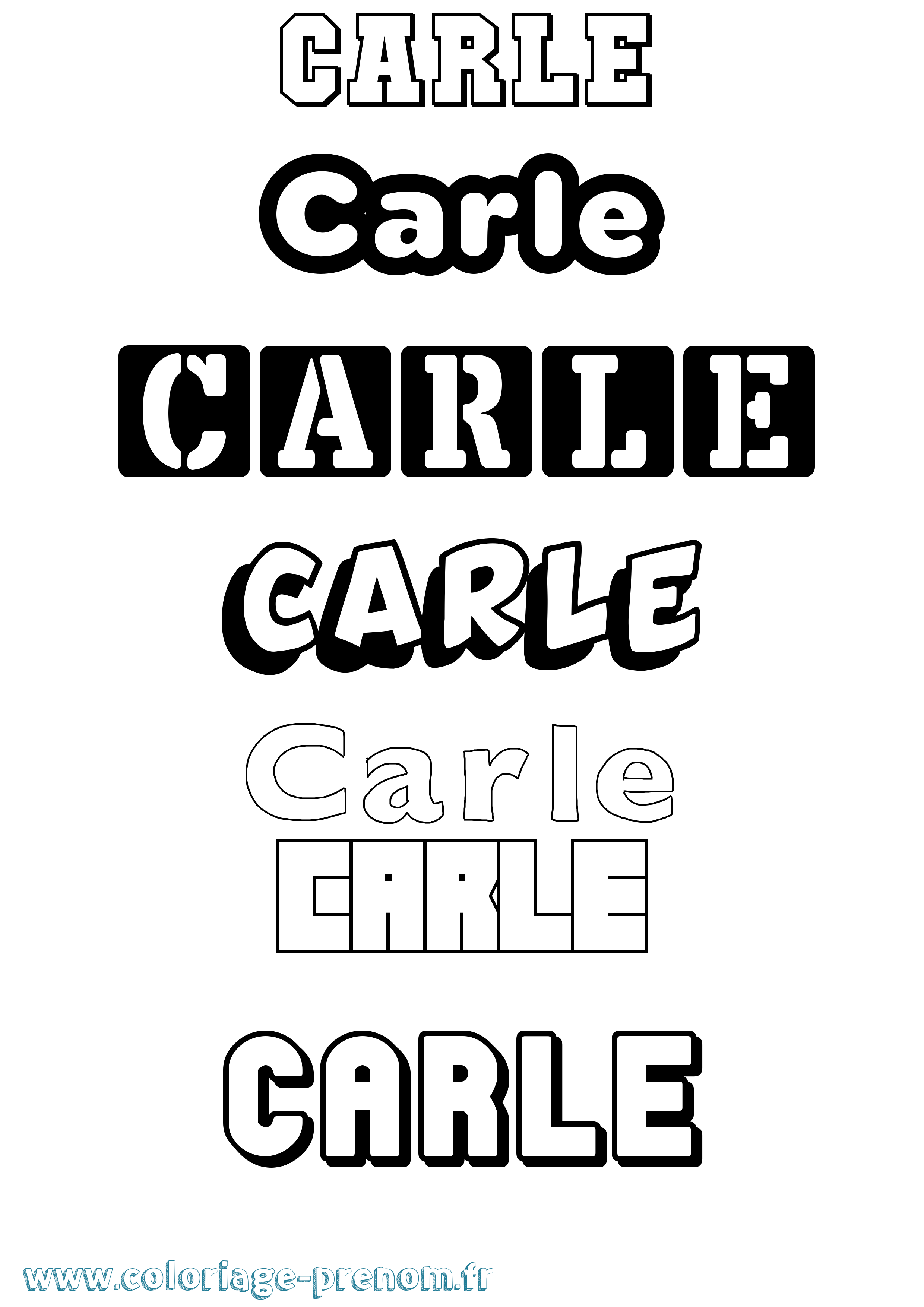 Coloriage prénom Carle Simple