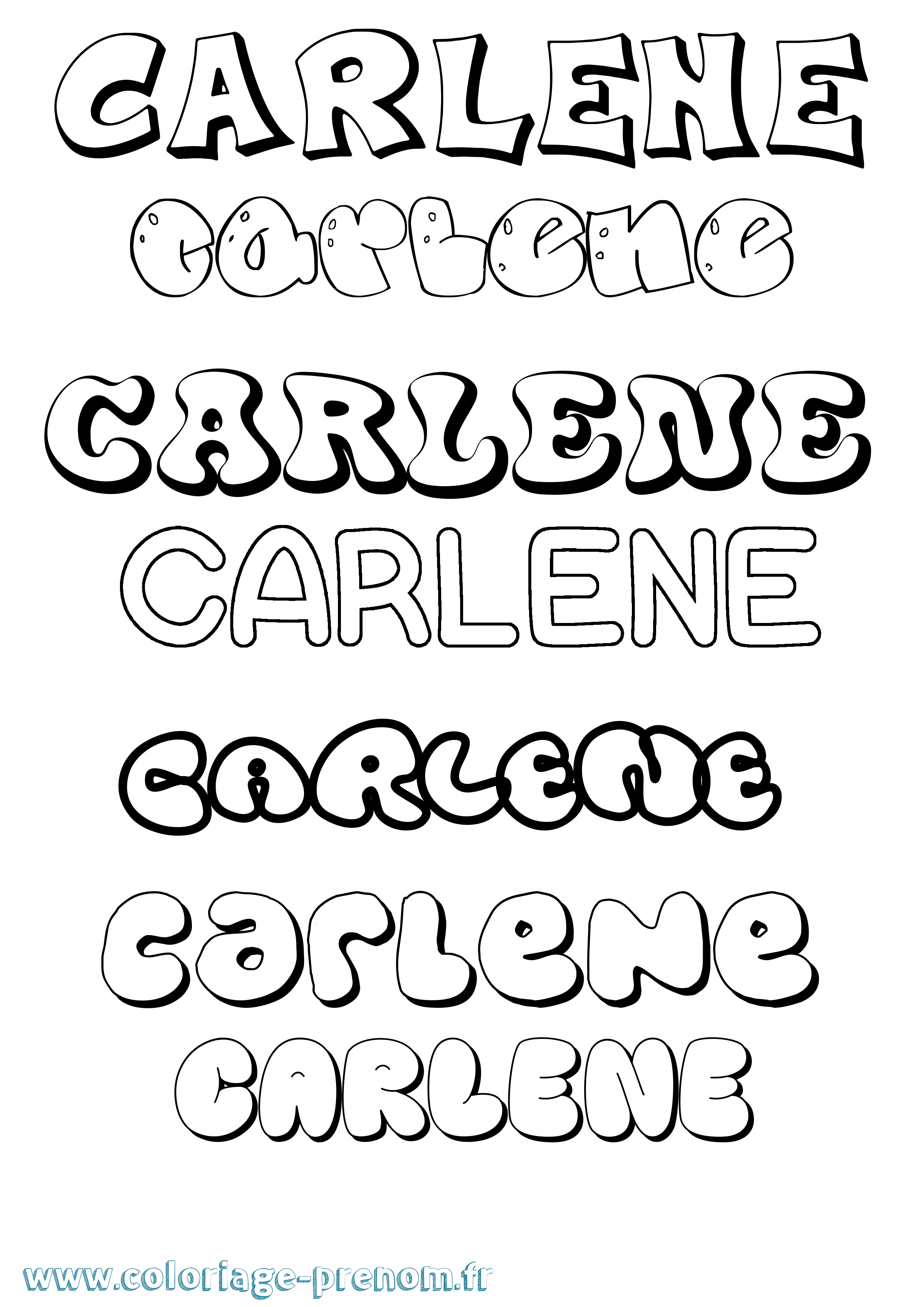 Coloriage prénom Carlene Bubble