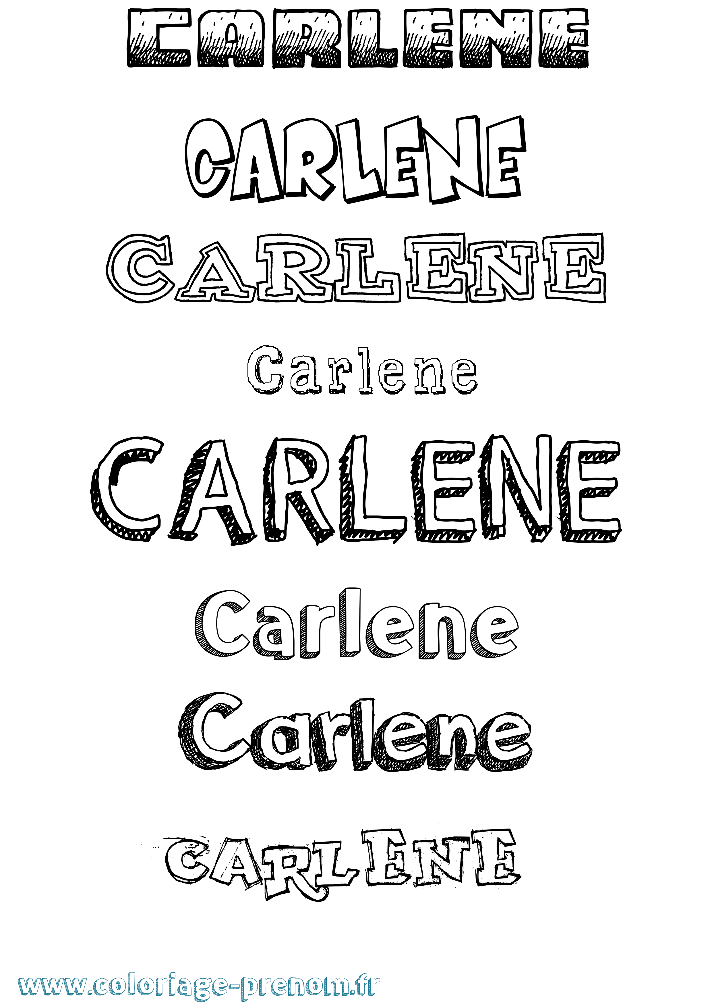 Coloriage prénom Carlene Dessiné