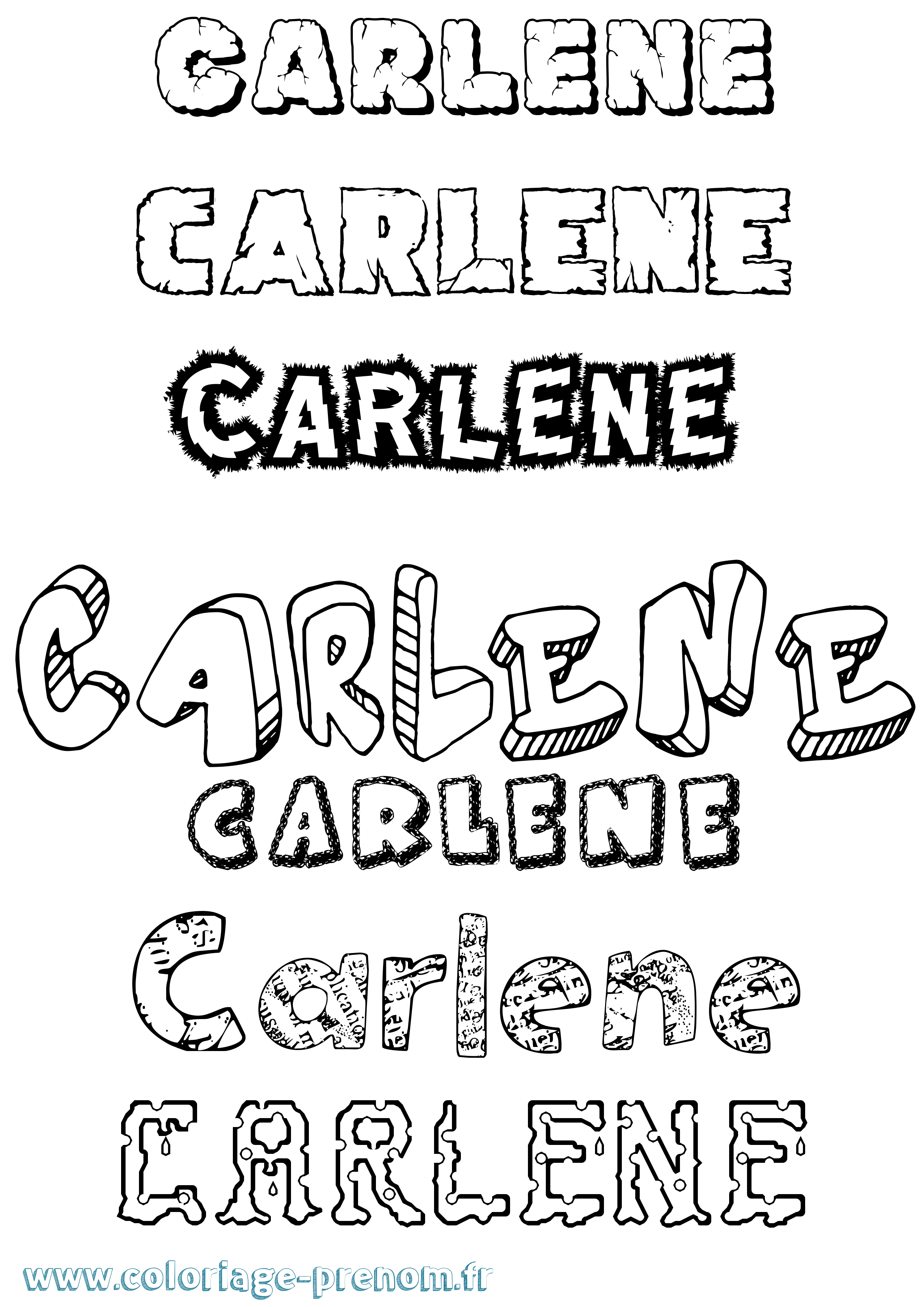 Coloriage prénom Carlene Destructuré