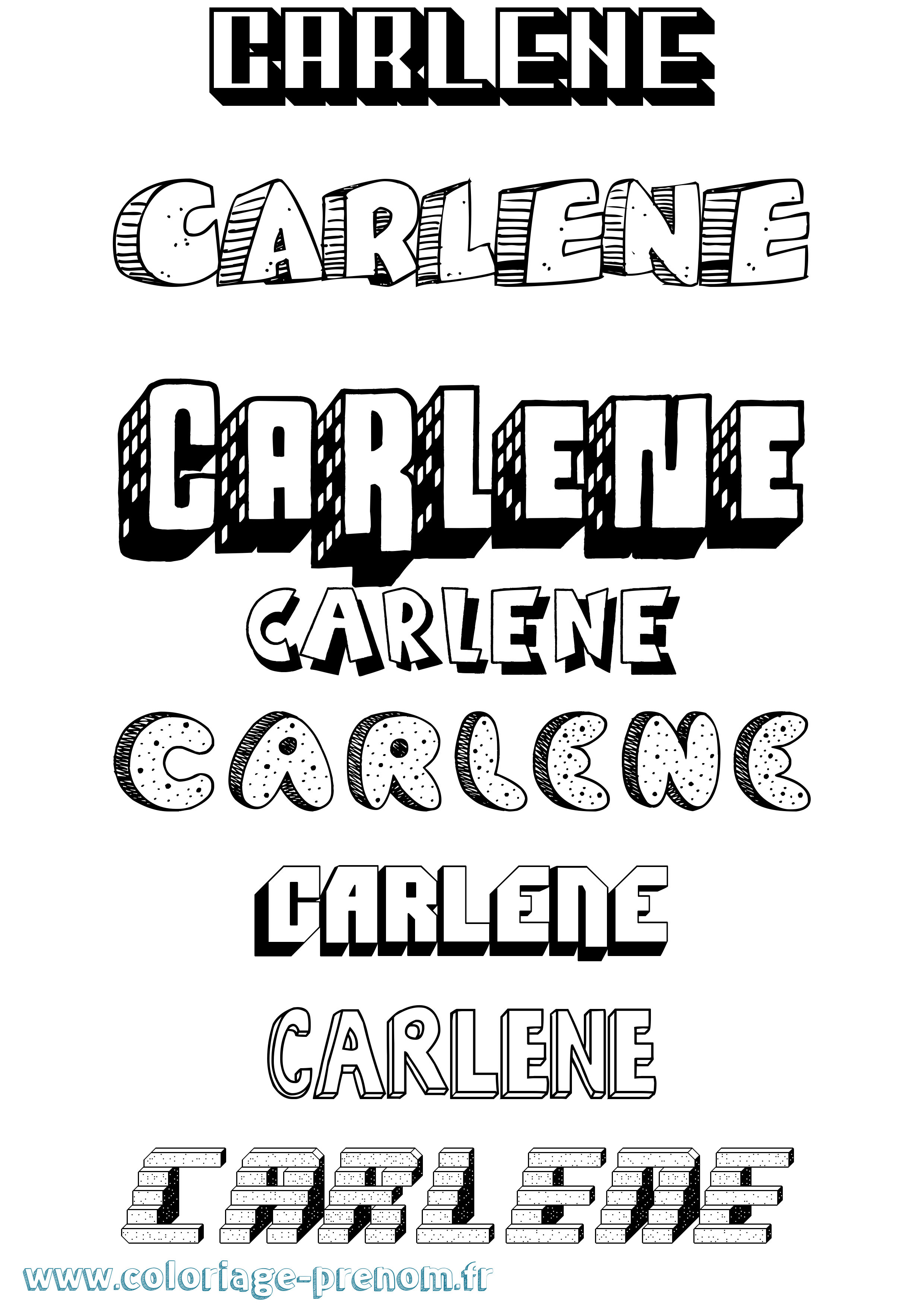 Coloriage prénom Carlene Effet 3D