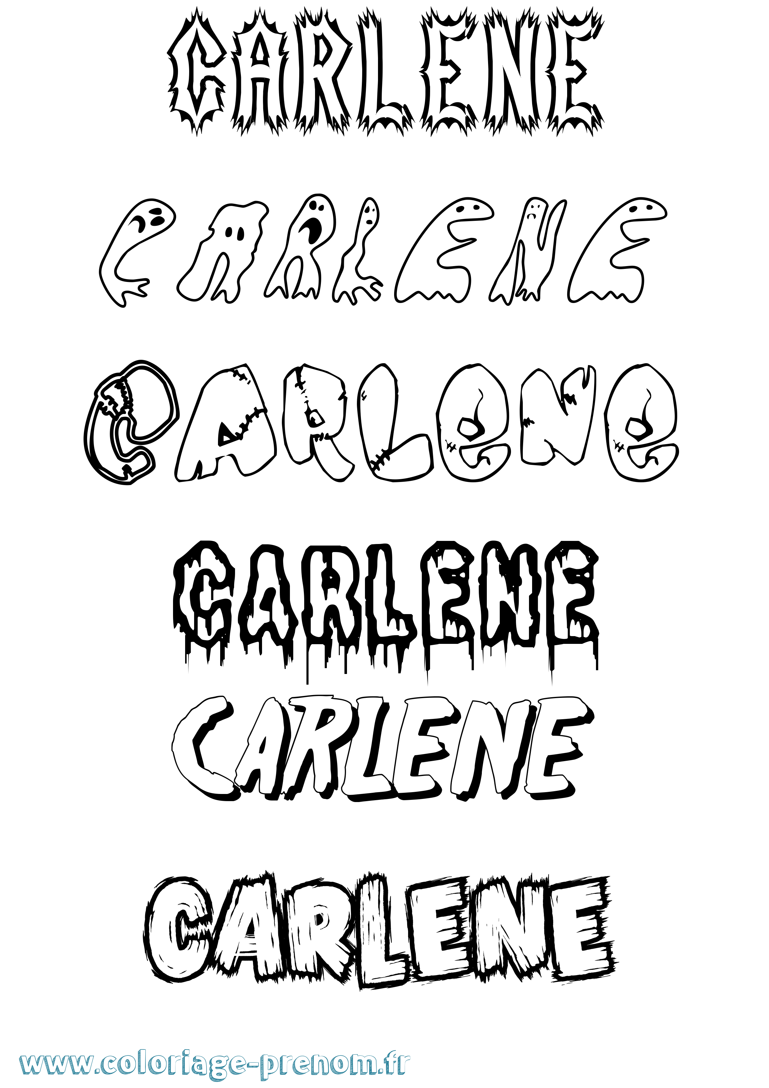 Coloriage prénom Carlene Frisson