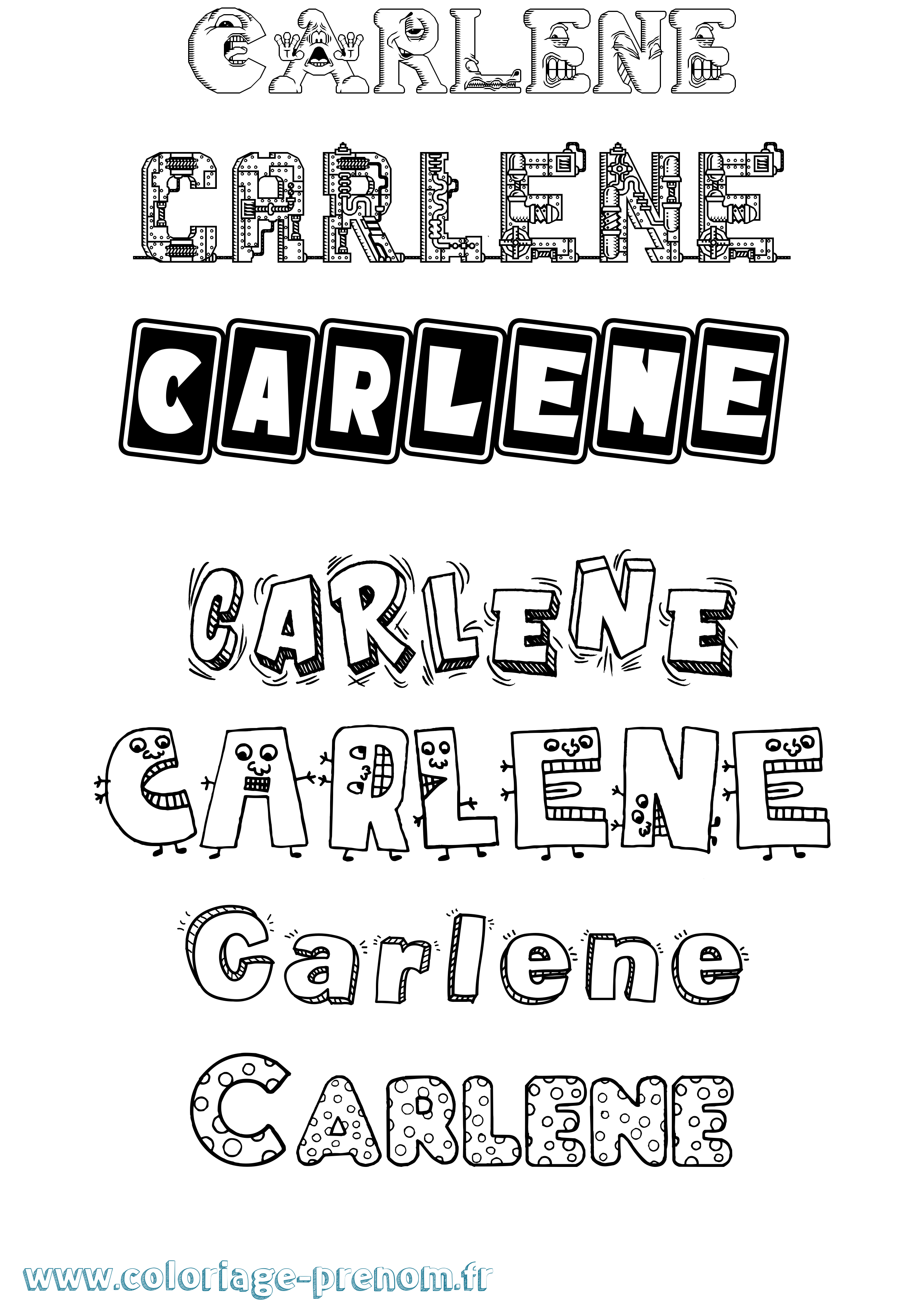 Coloriage prénom Carlene Fun